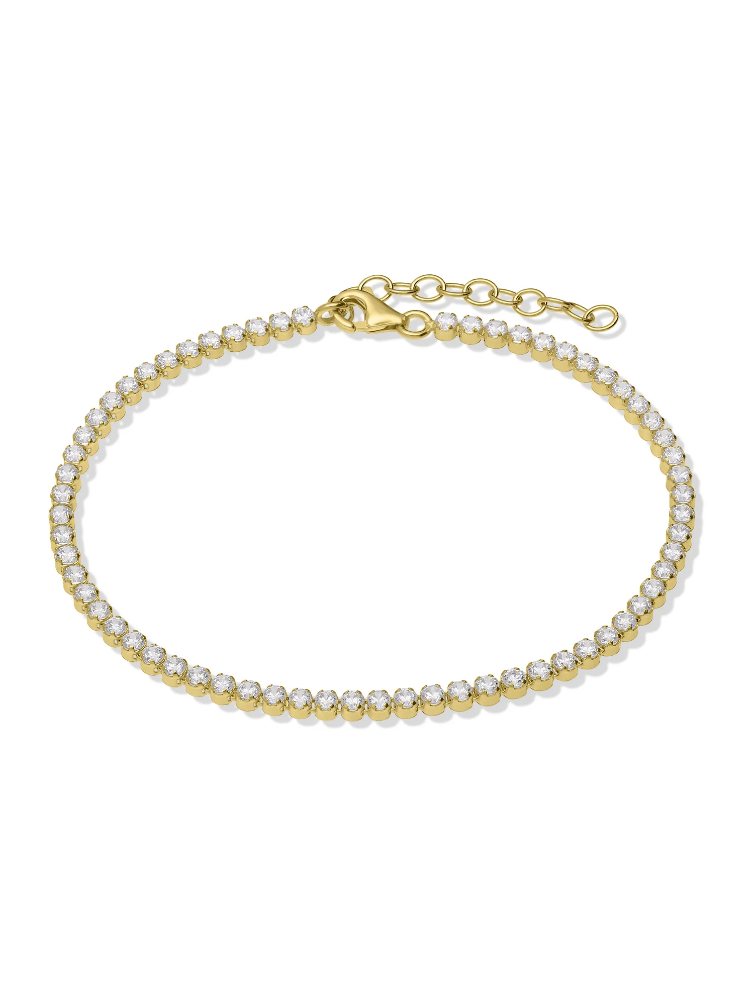 Pulseira de tenis banhada a ouro com zircónias