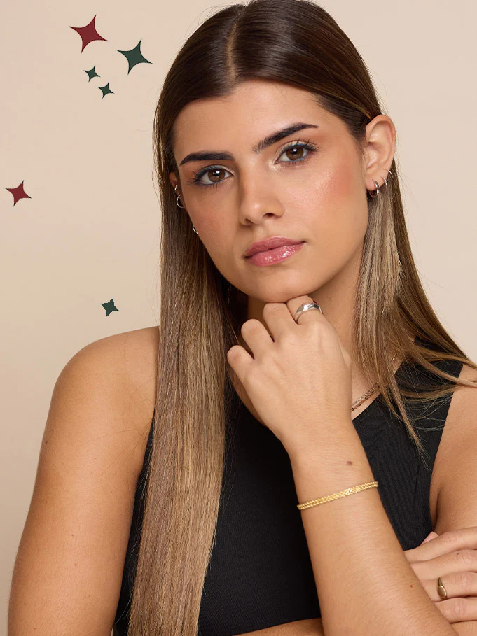 Pulseira delicada banhada a ouro - Image 2