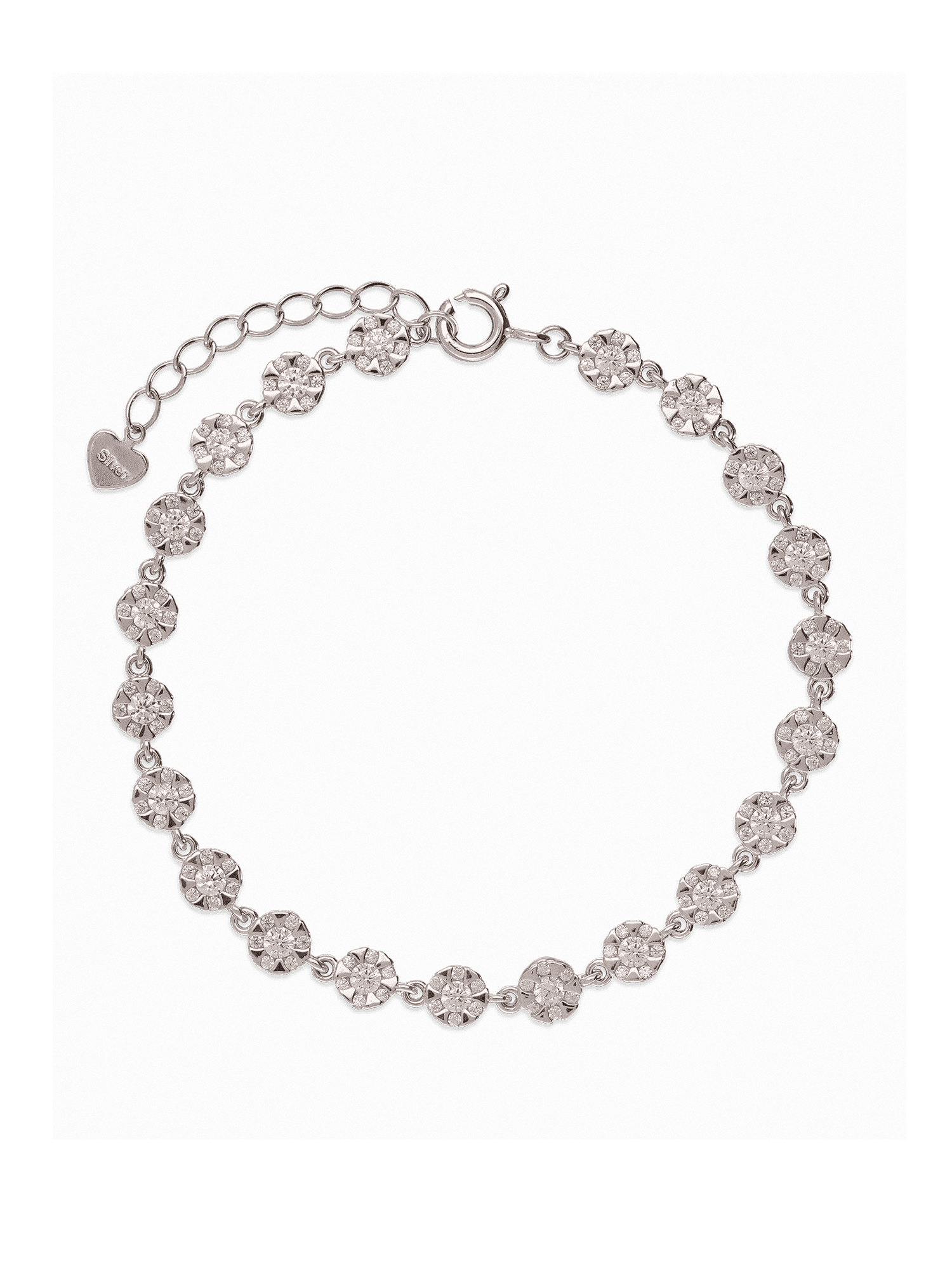 Pulseira de ténis em prata 925 com zircónia