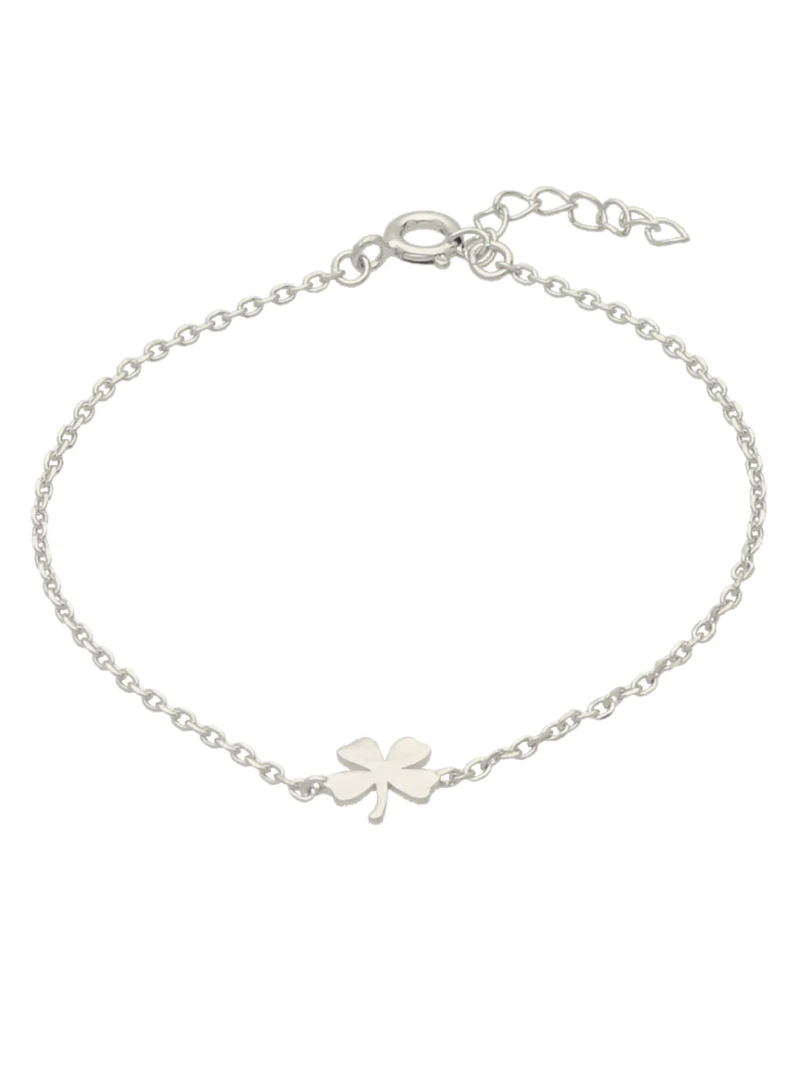 Pulseira em prata 925 com trevo de 4 folhas
