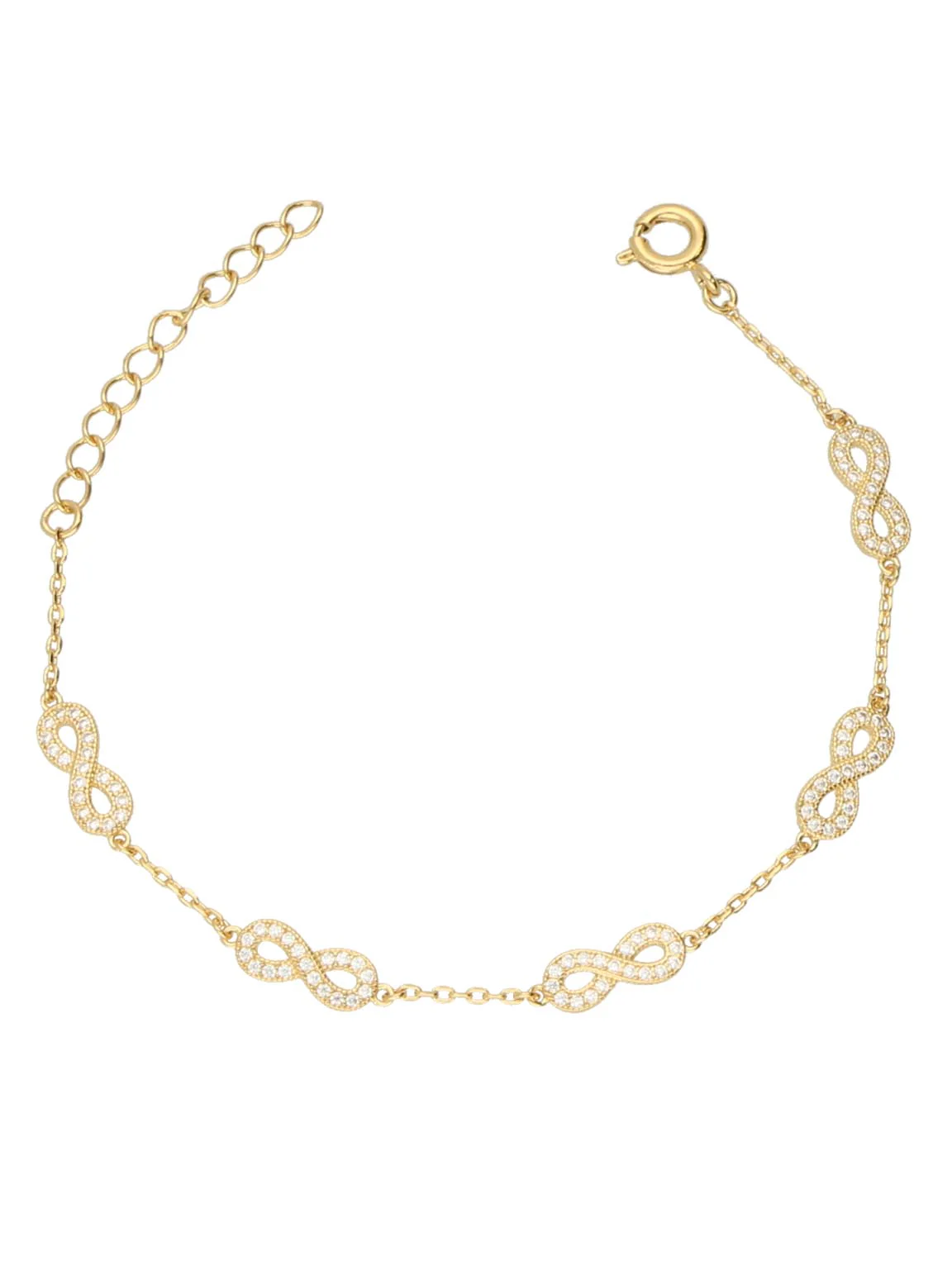 Pulseira delicada banhada a ouro com zircónia infinito - Image 2