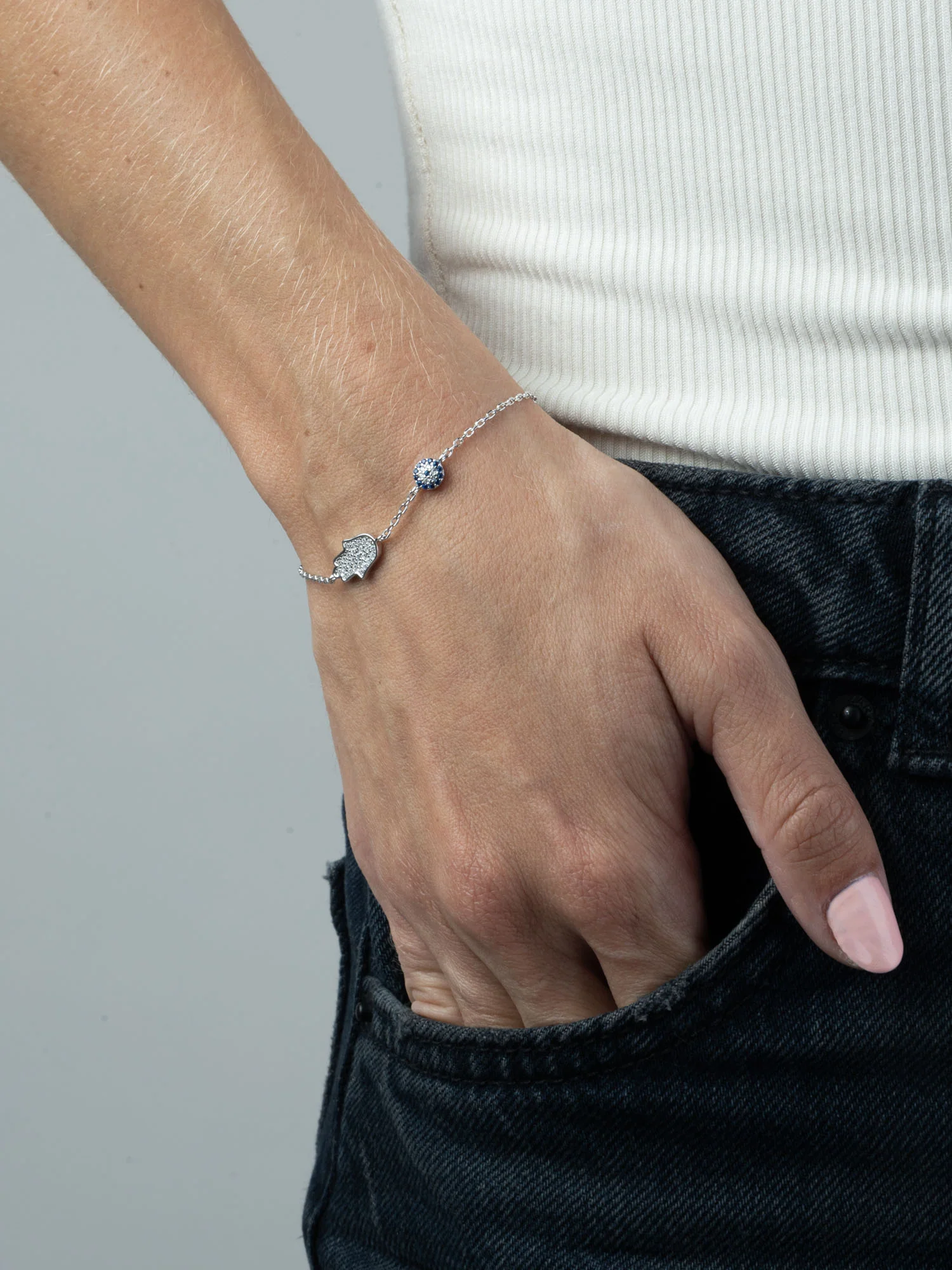 Pulseira delicada em prata 925 com zircónia - Image 2
