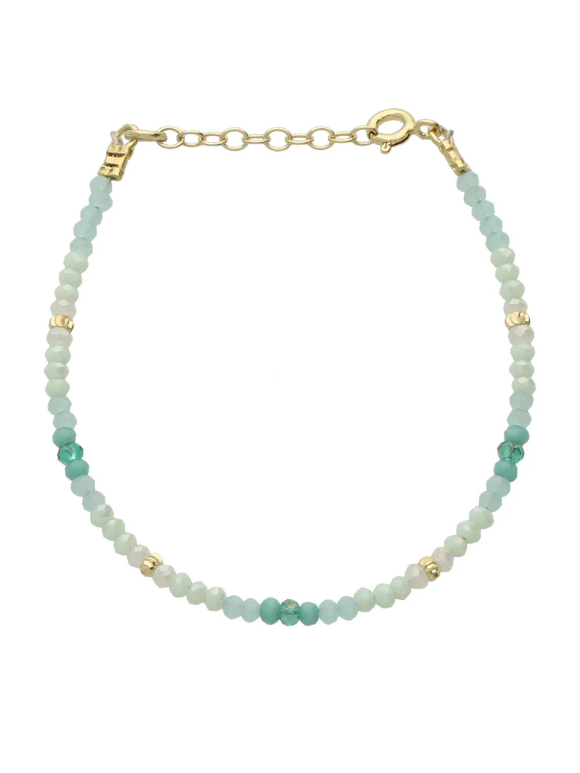 Pulseira delicada banhada a ouro com vidro cristal - Image 2