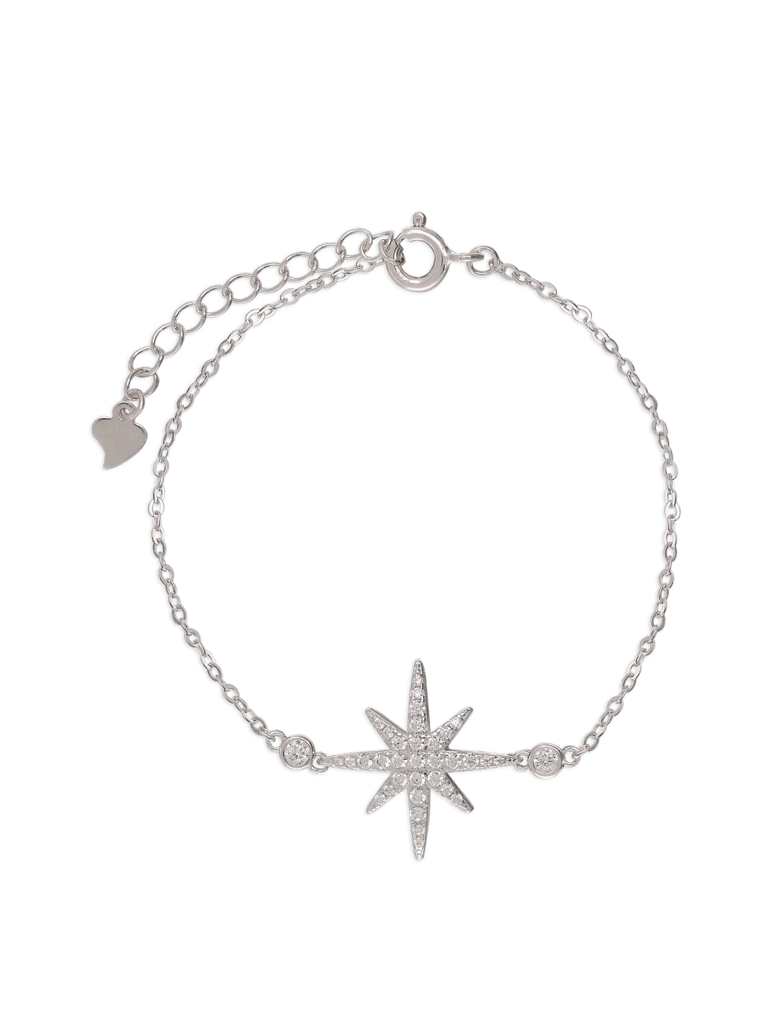 Pulseira delicada estrela em prata 925 com zircónia