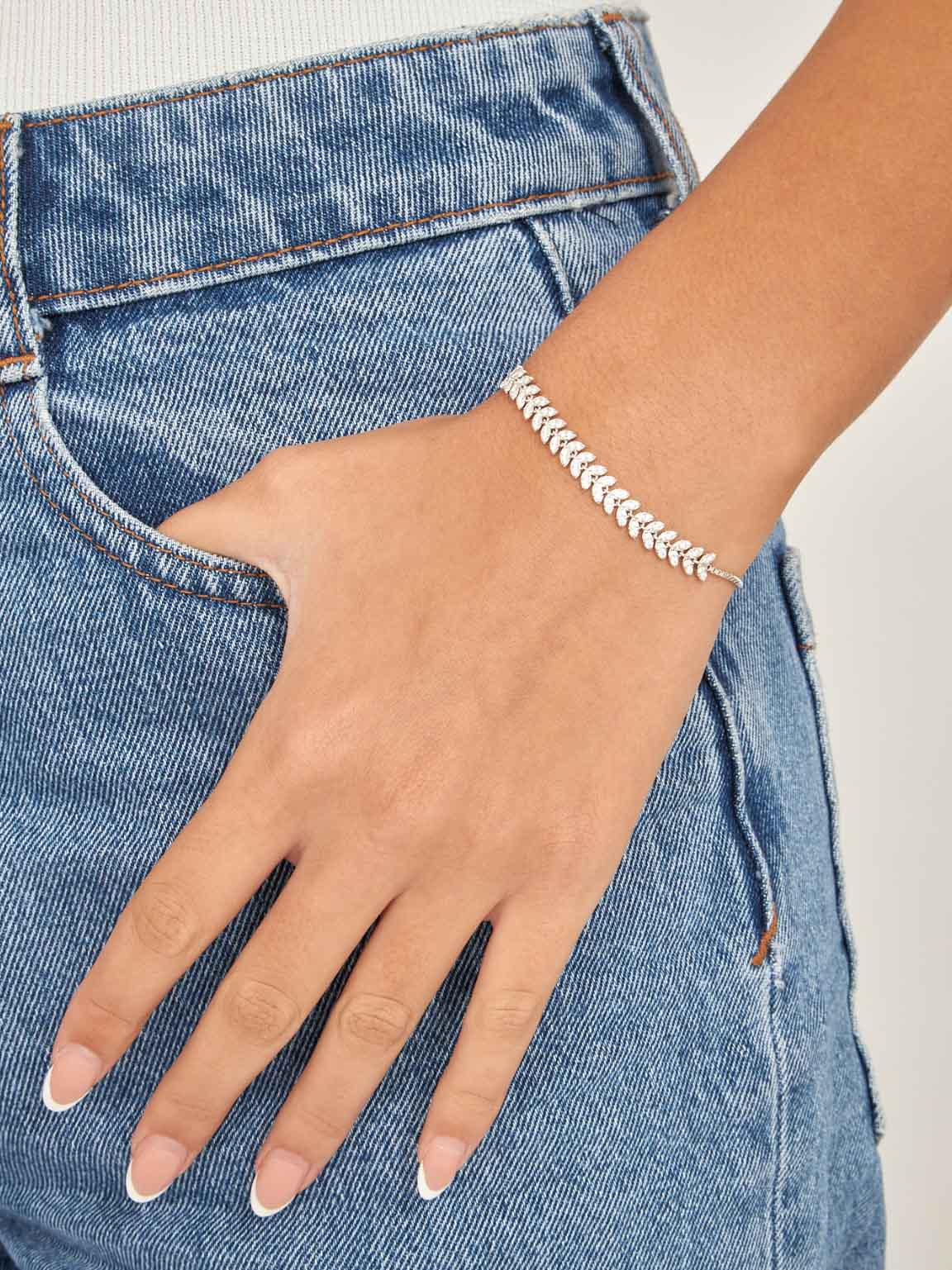 Pulseira delicada em prata 925 com zircónias - Image 2