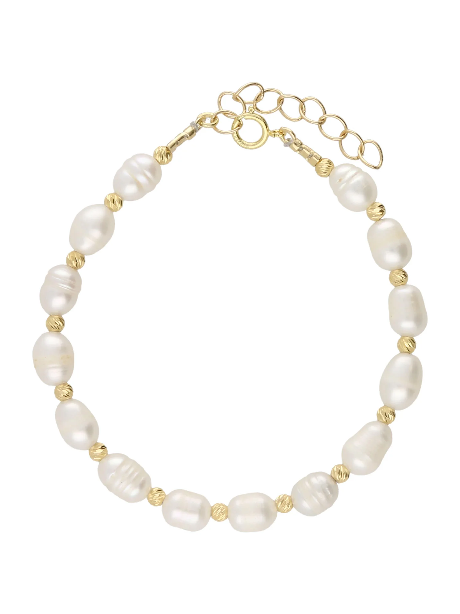 Pulseira delicada banhada a ouro com pérola