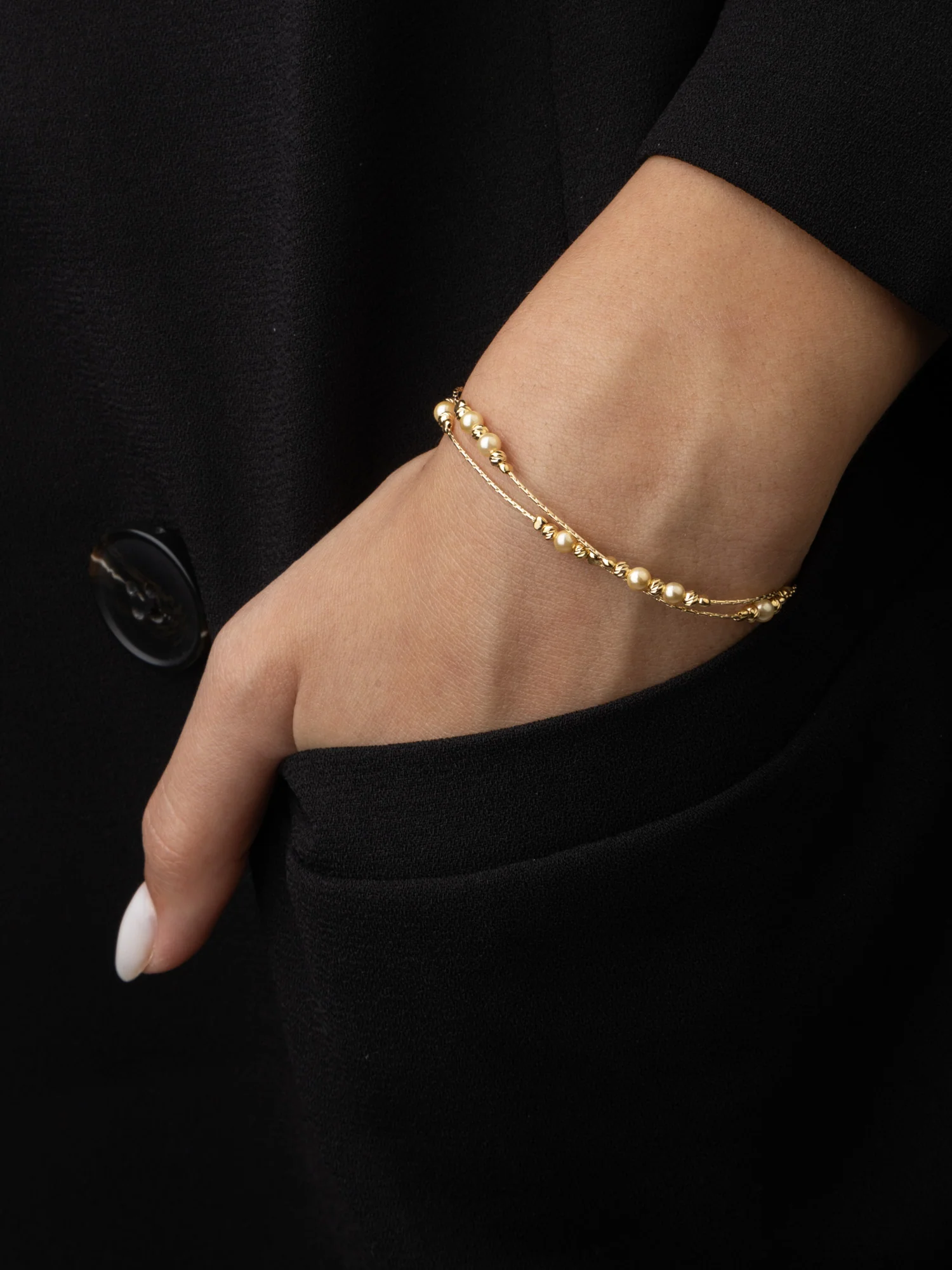 Pulseira delicada banhada a ouro com swarovski - Image 3