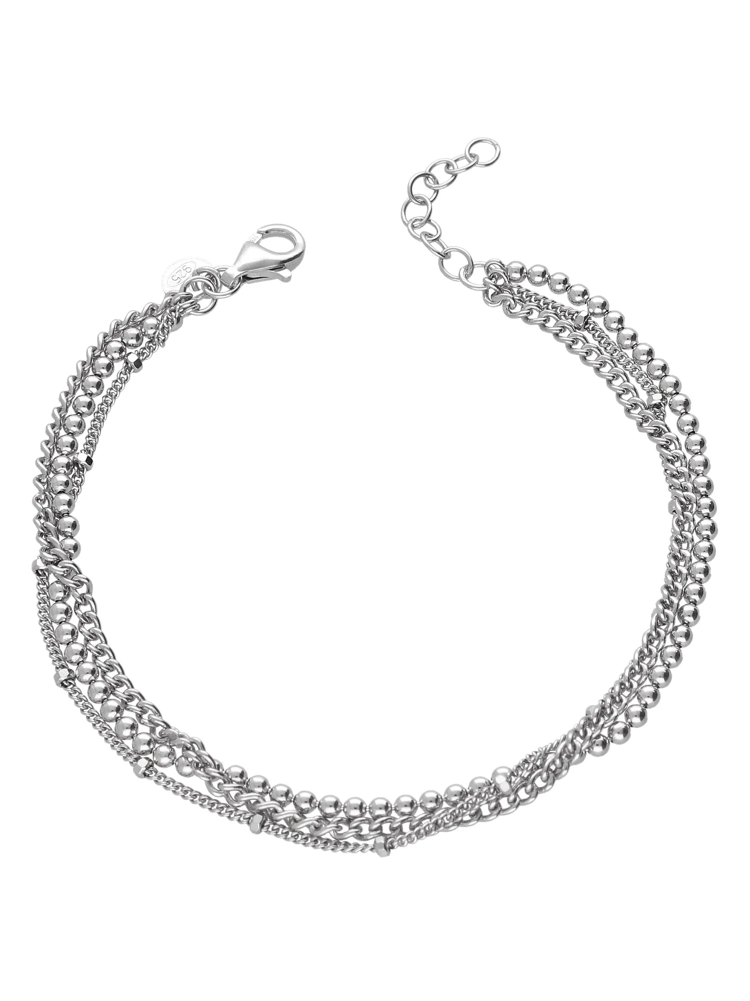 Pulseira dupla em prata 925