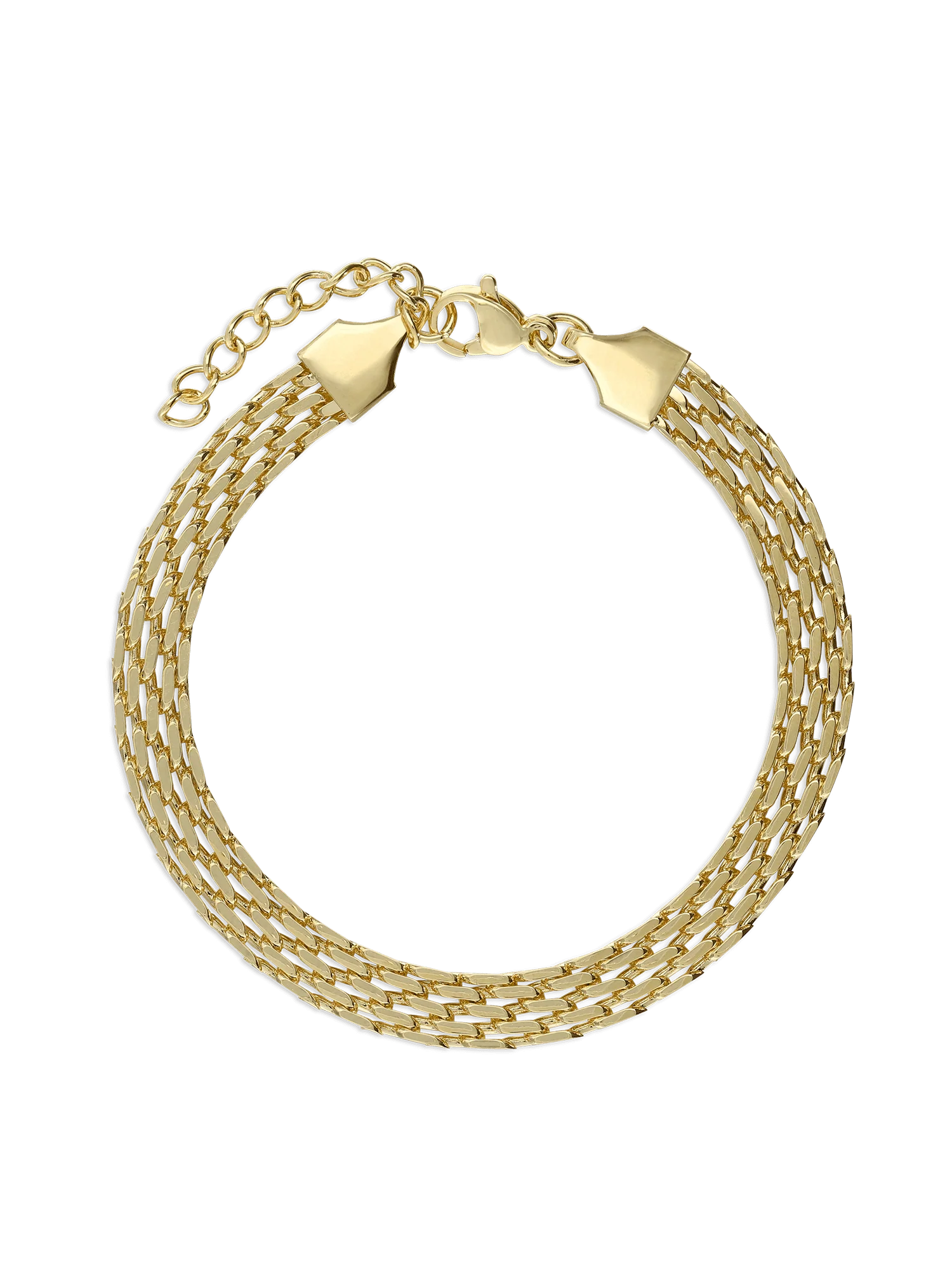 Pulseira em aço inoxidável banhada a ouro