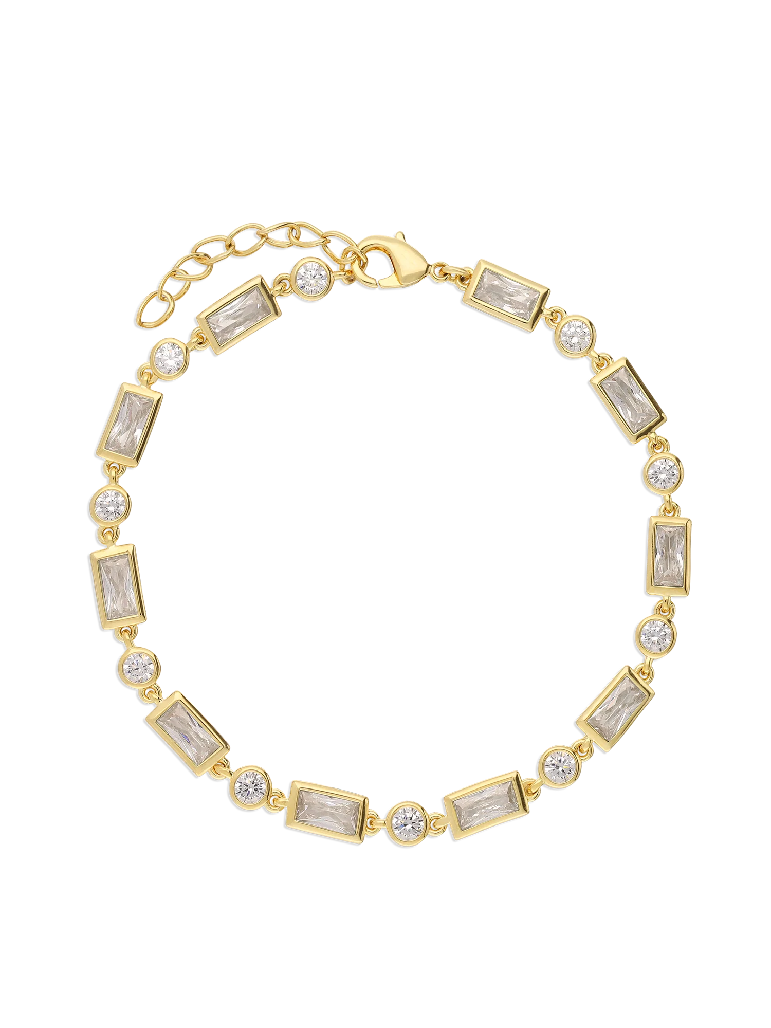 Pulseira banhada a ouro com zircónia