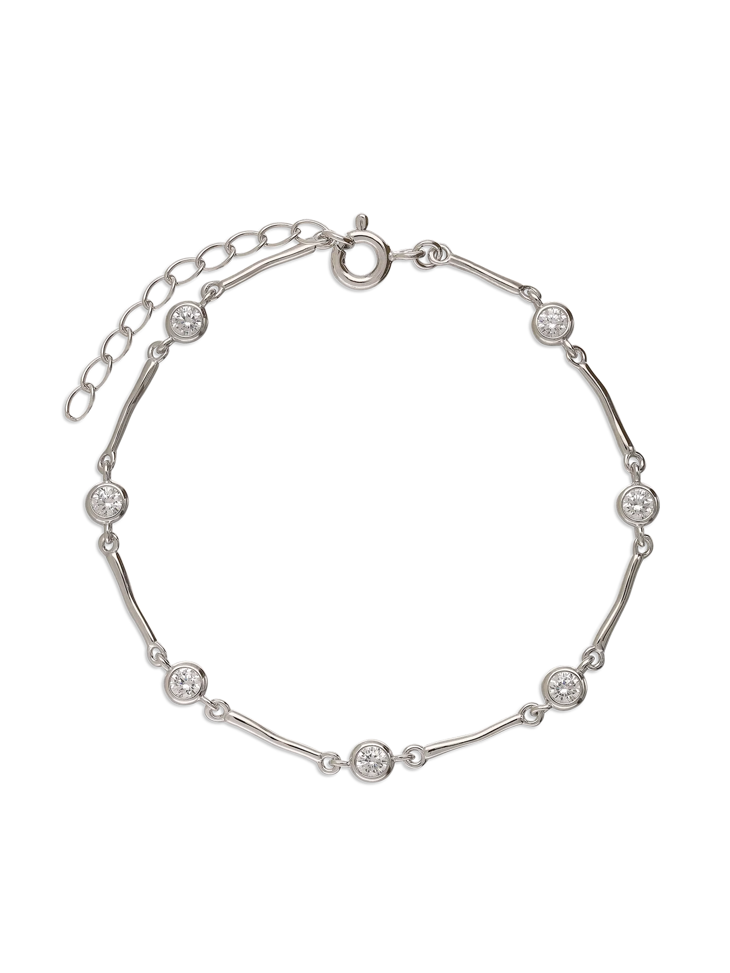 Pulseira em prata 925 com zircónia