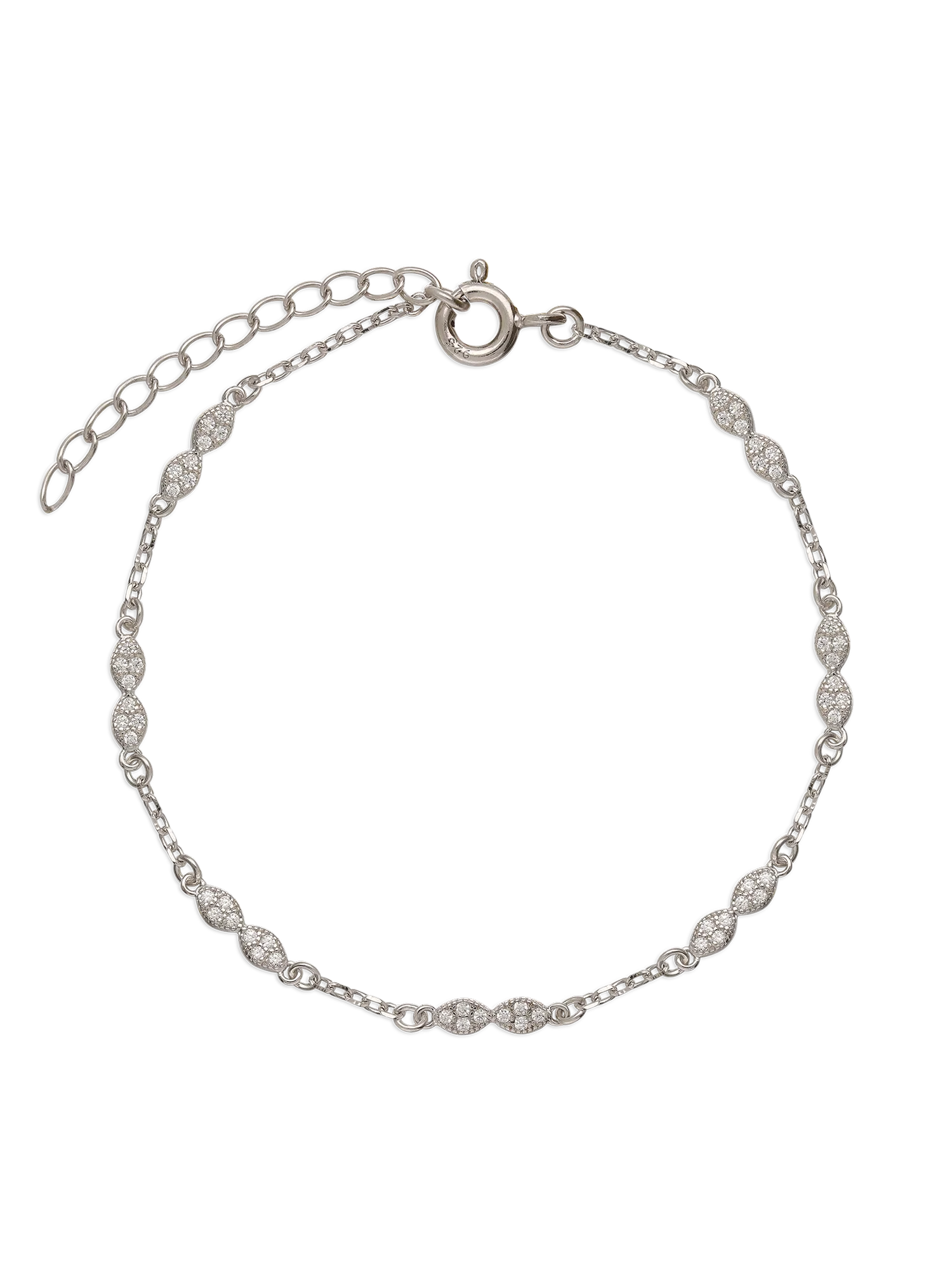 Pulseira delicada em prata 925 com zircónia