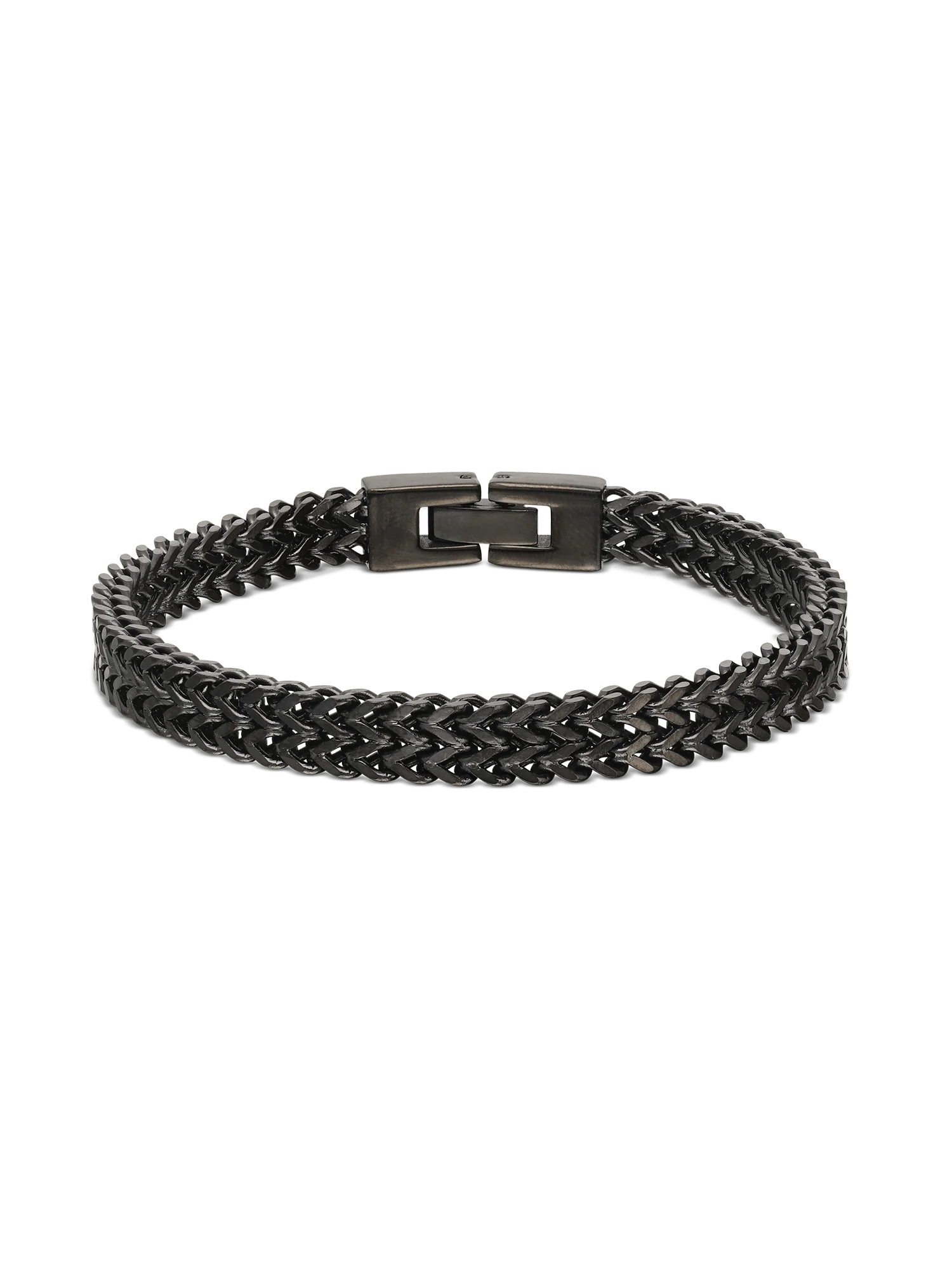 Pulseira masculina em aço inoxidável preto