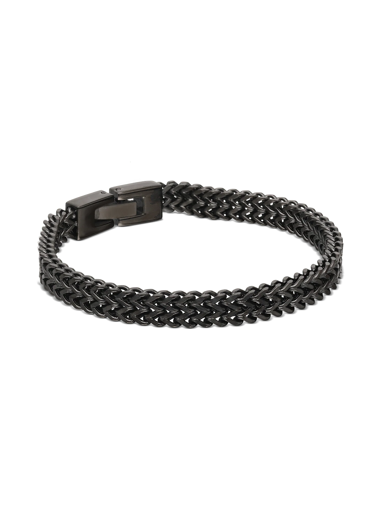 Pulseira masculina em aço inoxidável preto - Image 2