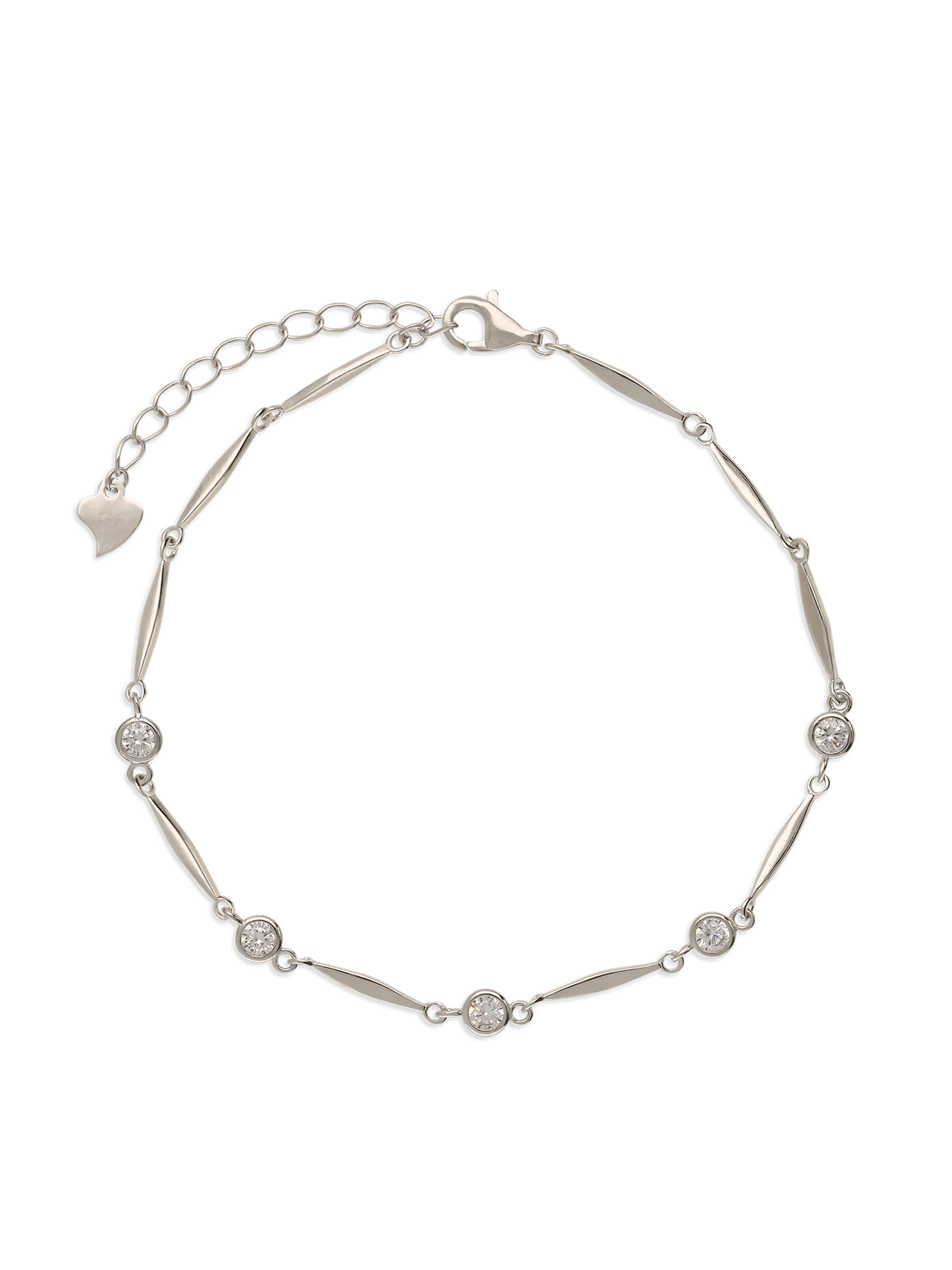 Pulseira em prata 925 com zircónia