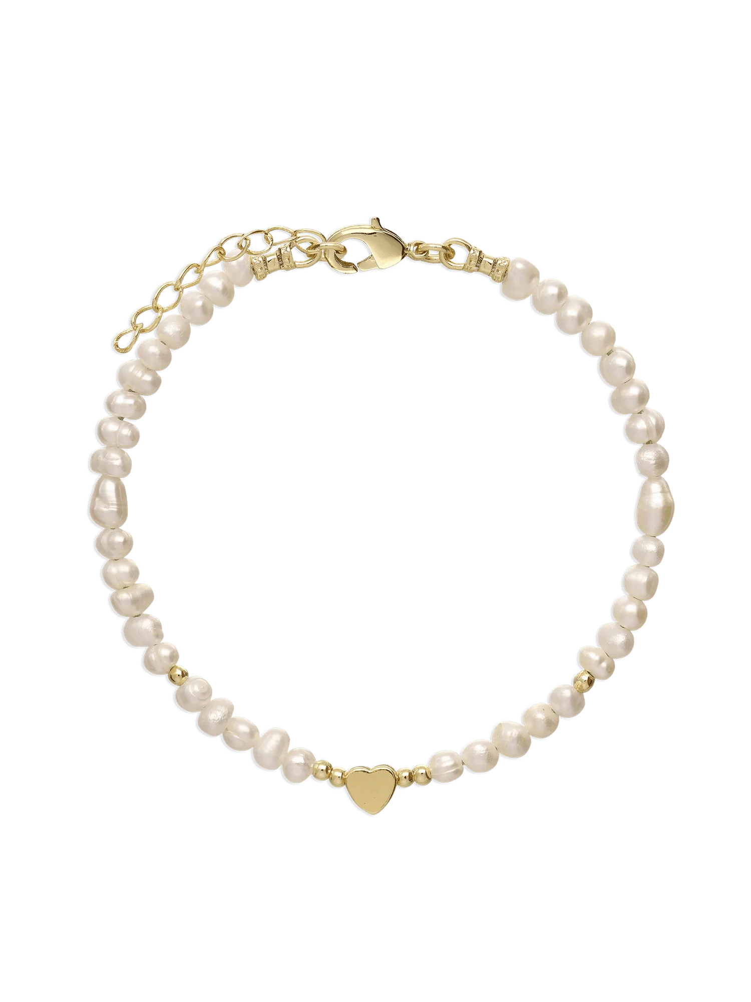 Pulseira de pérolas banhada a ouro