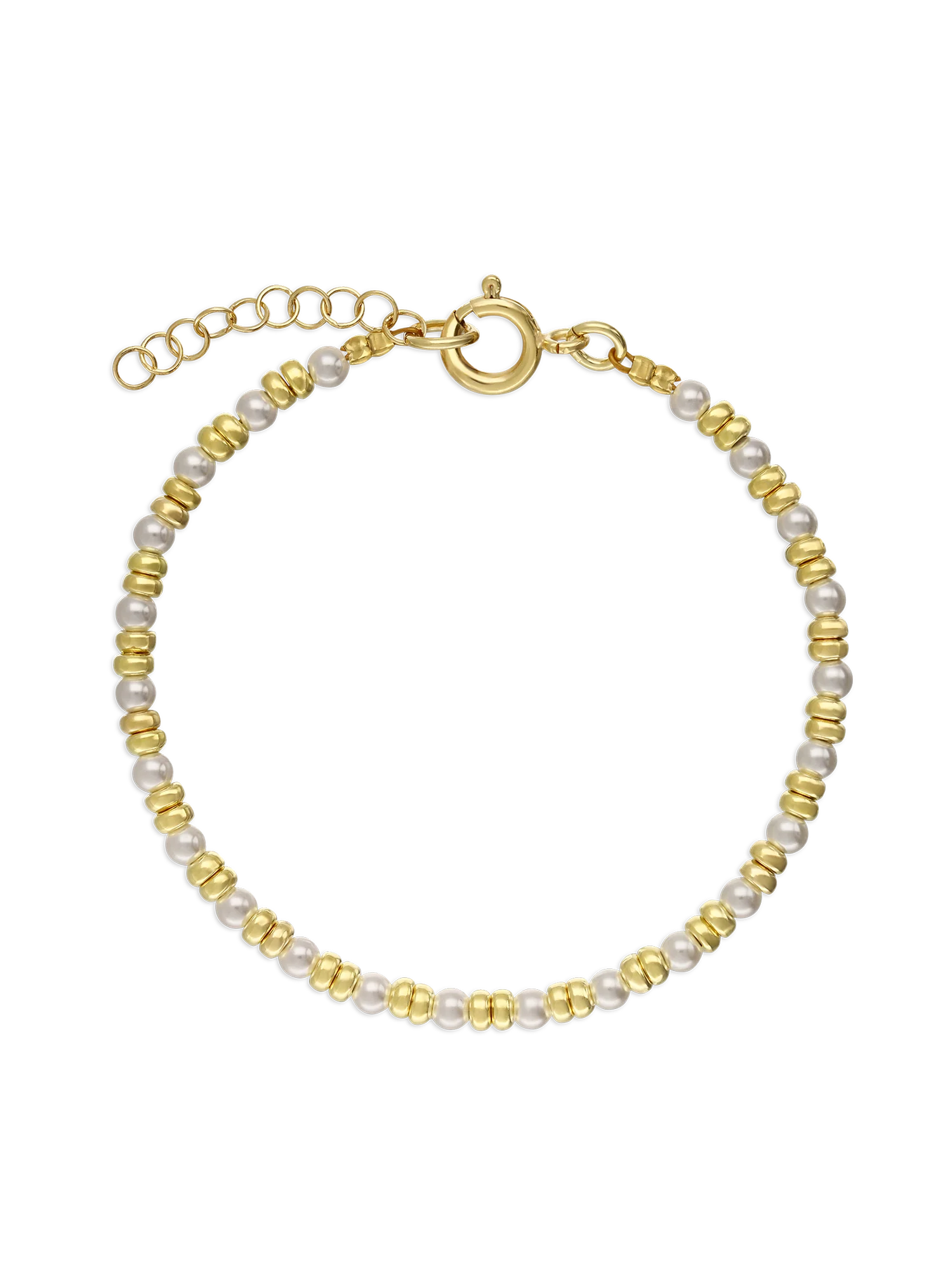 Pulseira de pedra banhado a ouro com madrepérola