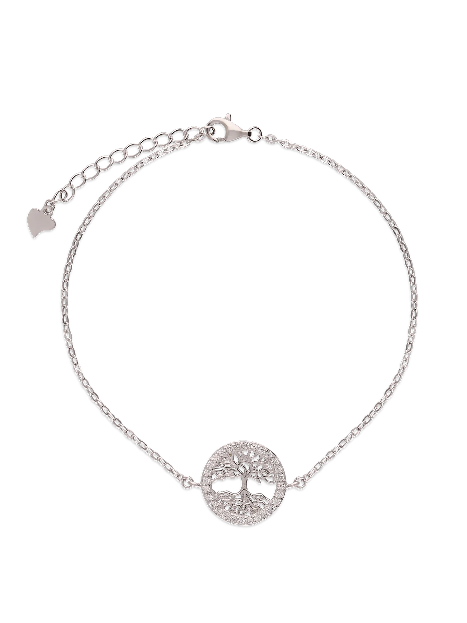 Pulseira árvore em prata 925 com zircónia