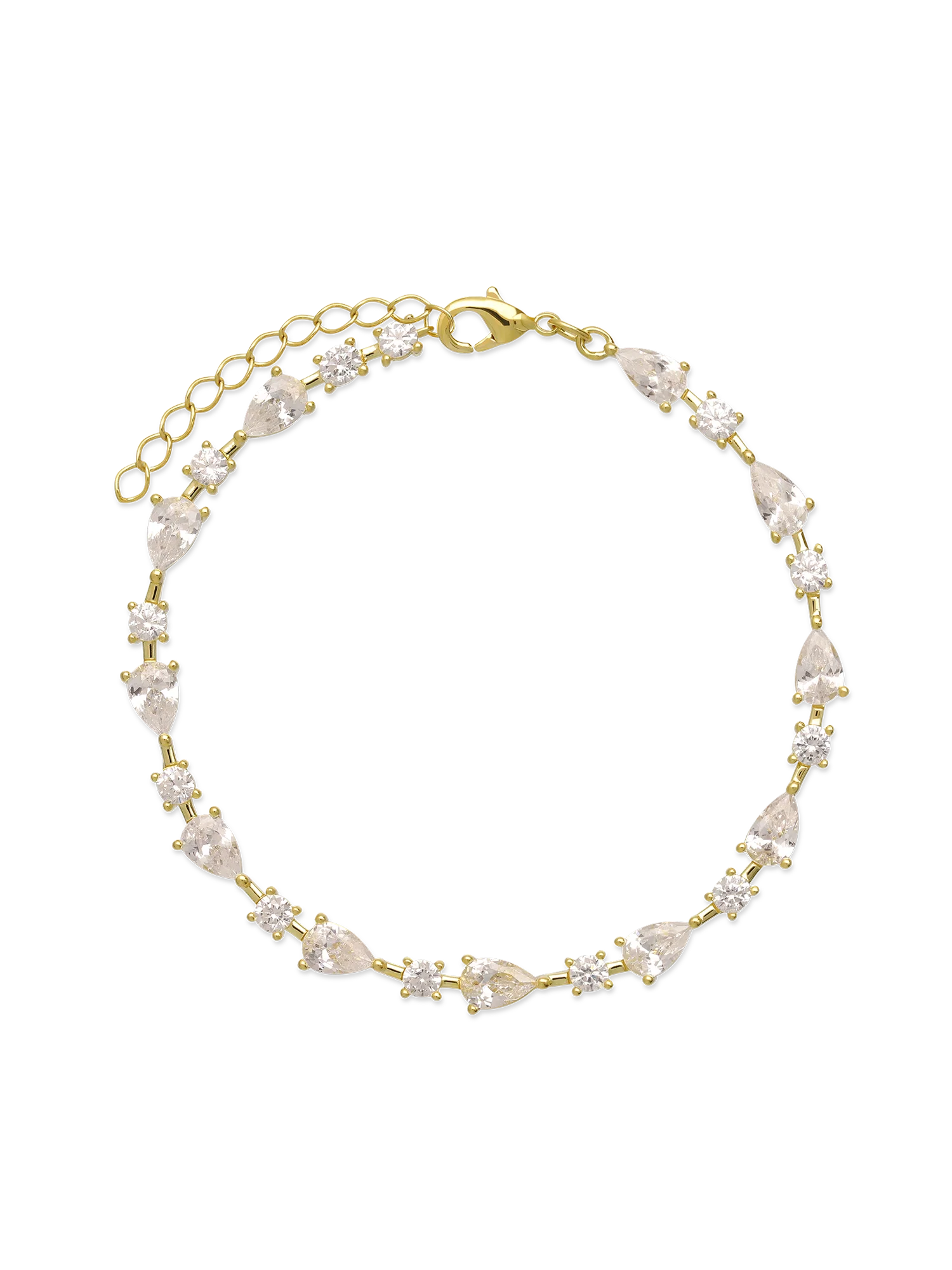 Pulseira delicada banhado a ouro com zircónia