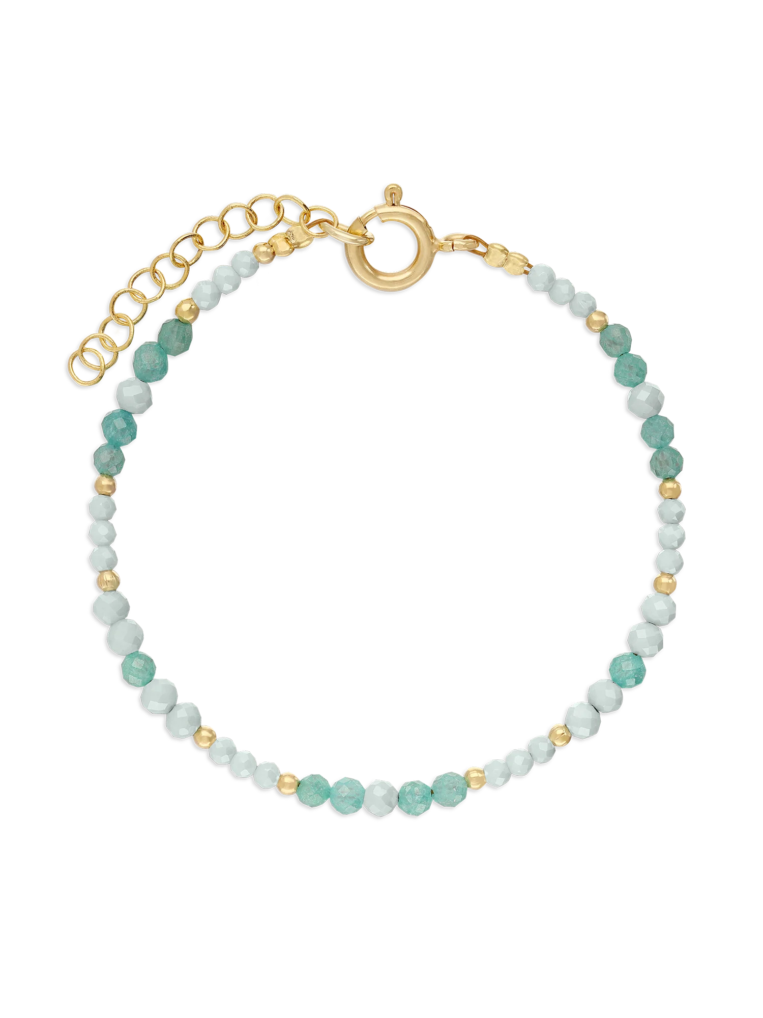 Pulseira de pedra banhada a ouro com zircónia verde