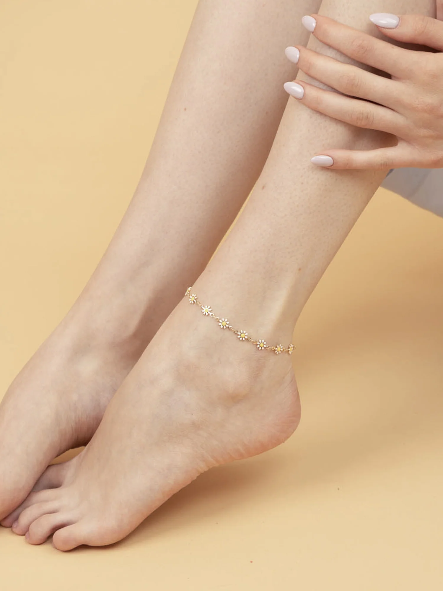 Pulseira para tornozelo banhada a ouro - Image 3