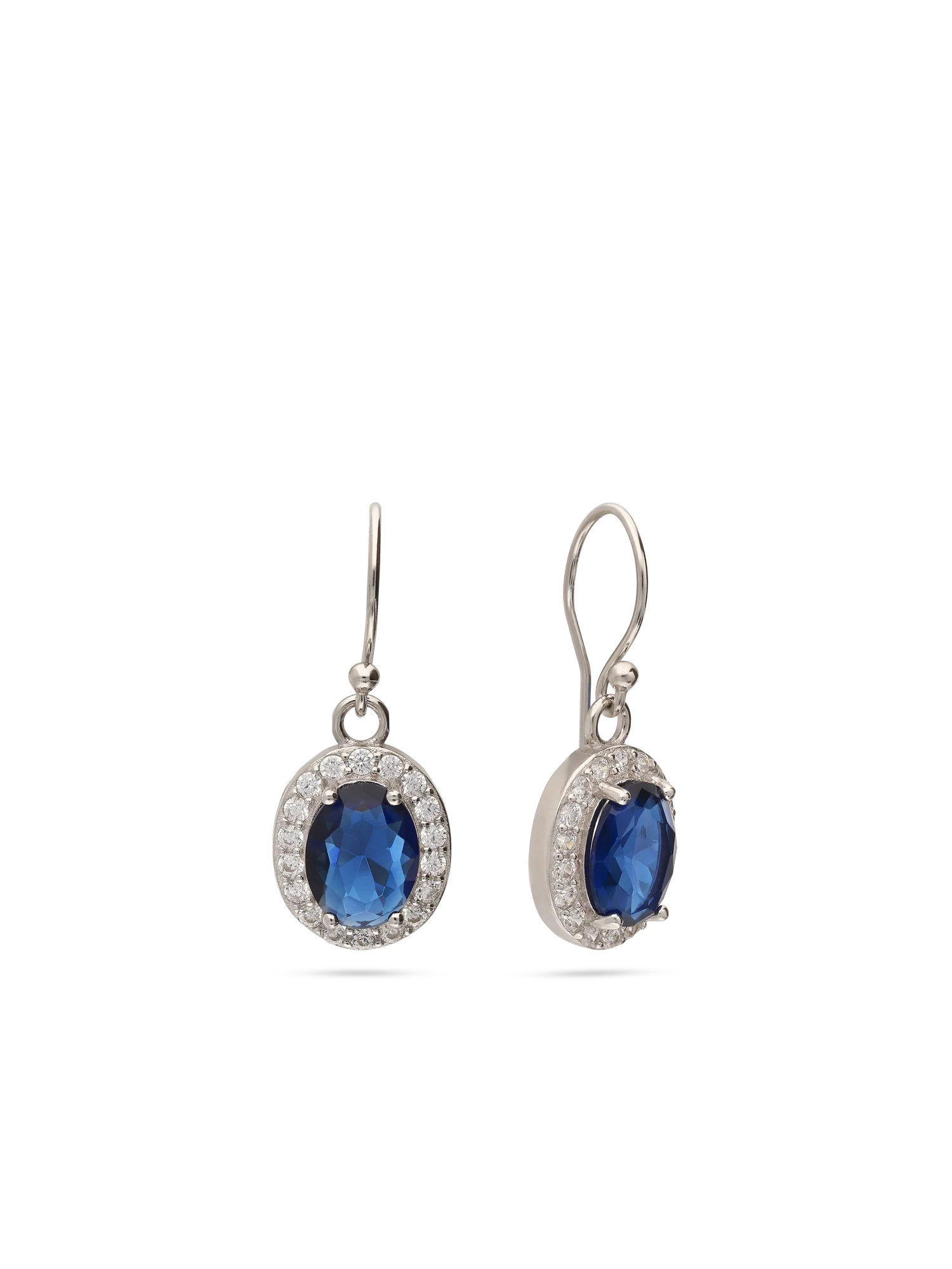 Pendentes em prata 925 com zircónia azul