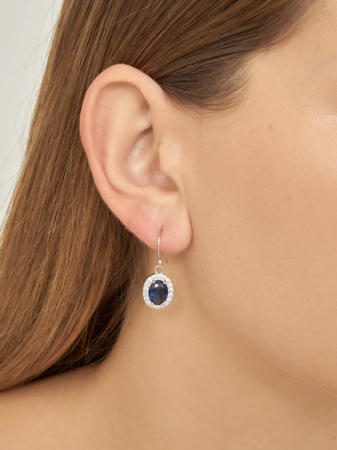 Pendentes em prata 925 com zircónia azul - Image 2