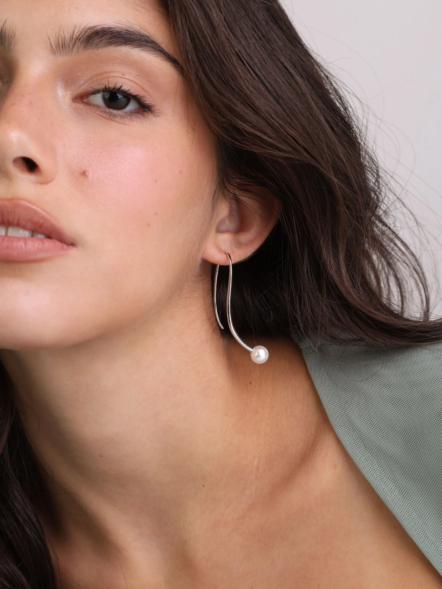 Pendentes em prata 925 com swarovski branco - Image 3