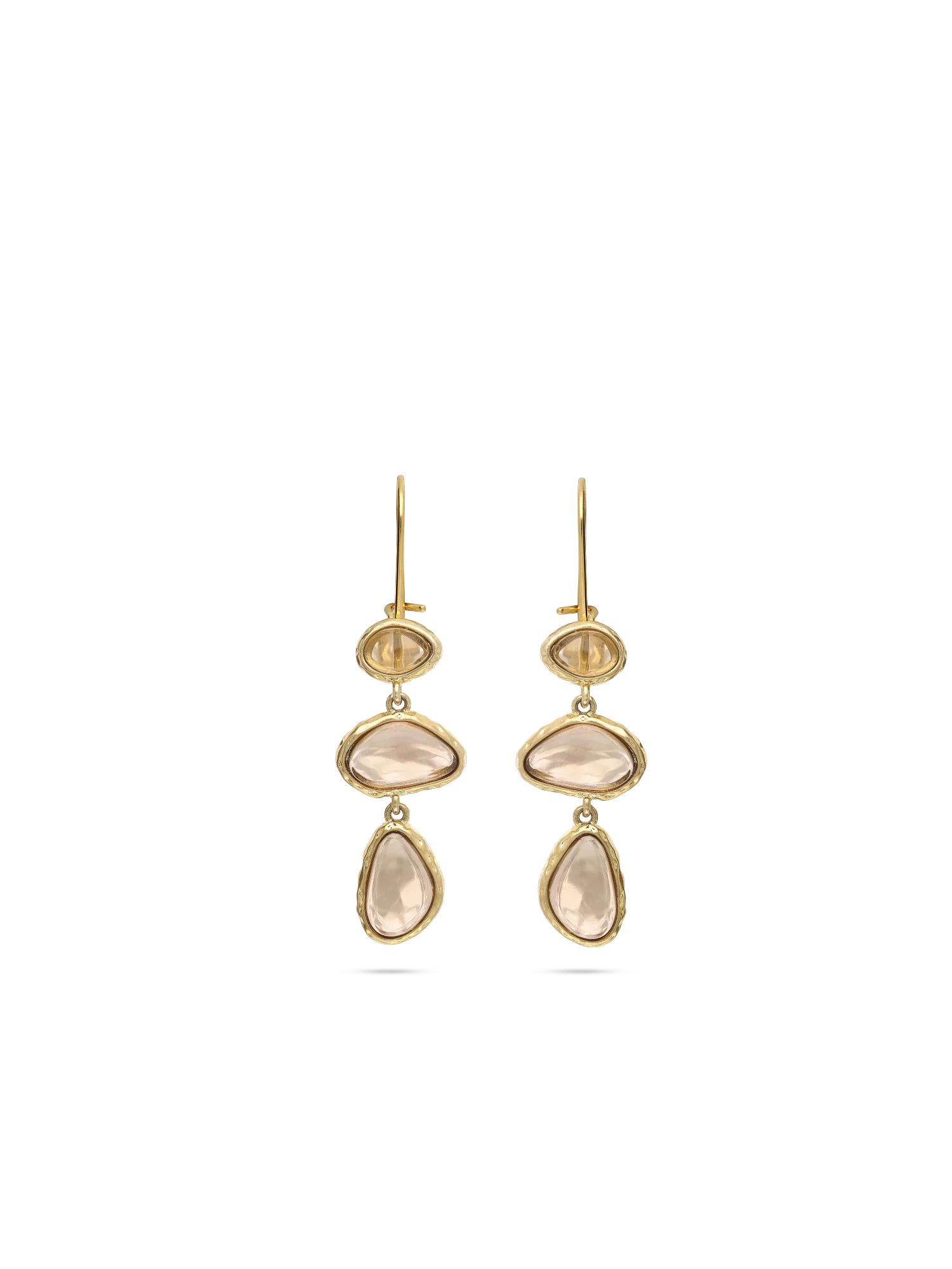 Pendentes banhados a ouro com vidro cristal castanho - Image 2