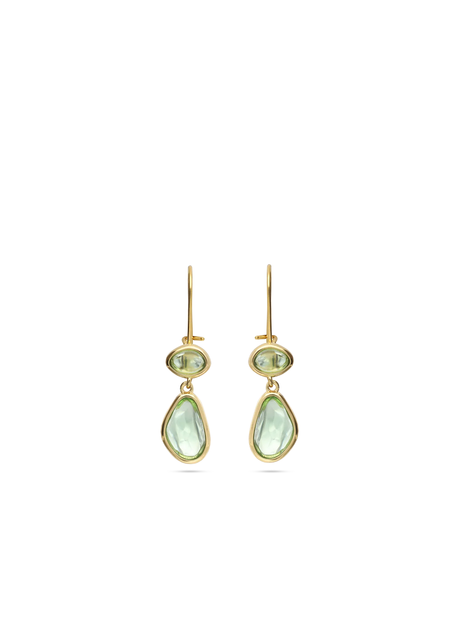 Pendentes banhados a ouro com vidro cristal verde - Image 2
