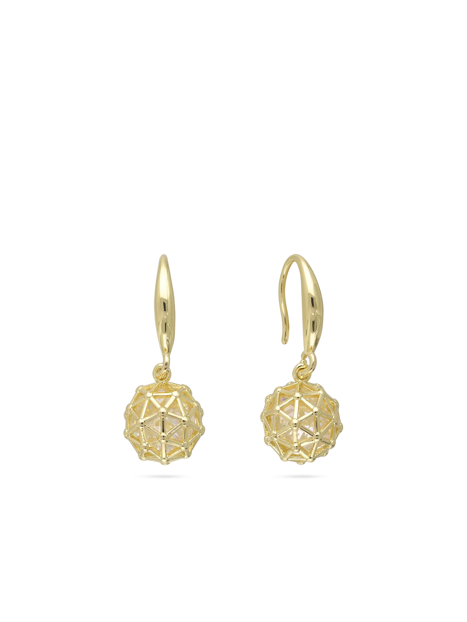 Pendentes banhados a ouro com zircónia
