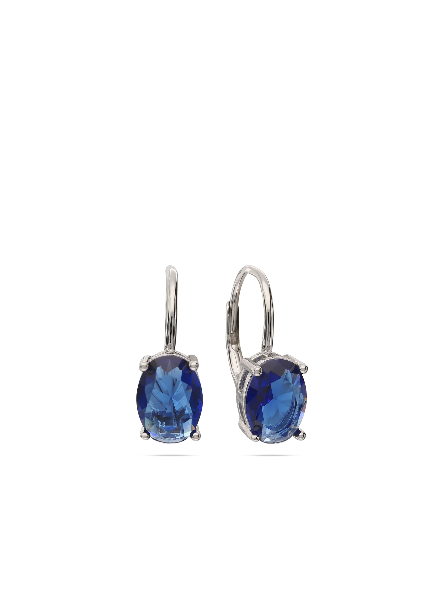 Pendentes em prata 925 com zircónia azul
