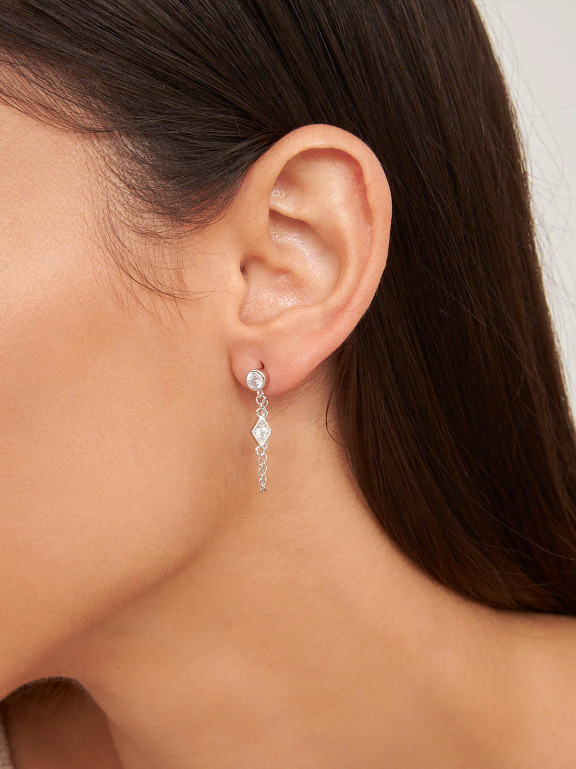 Pendentes em prata 925 com zircónia - Image 2