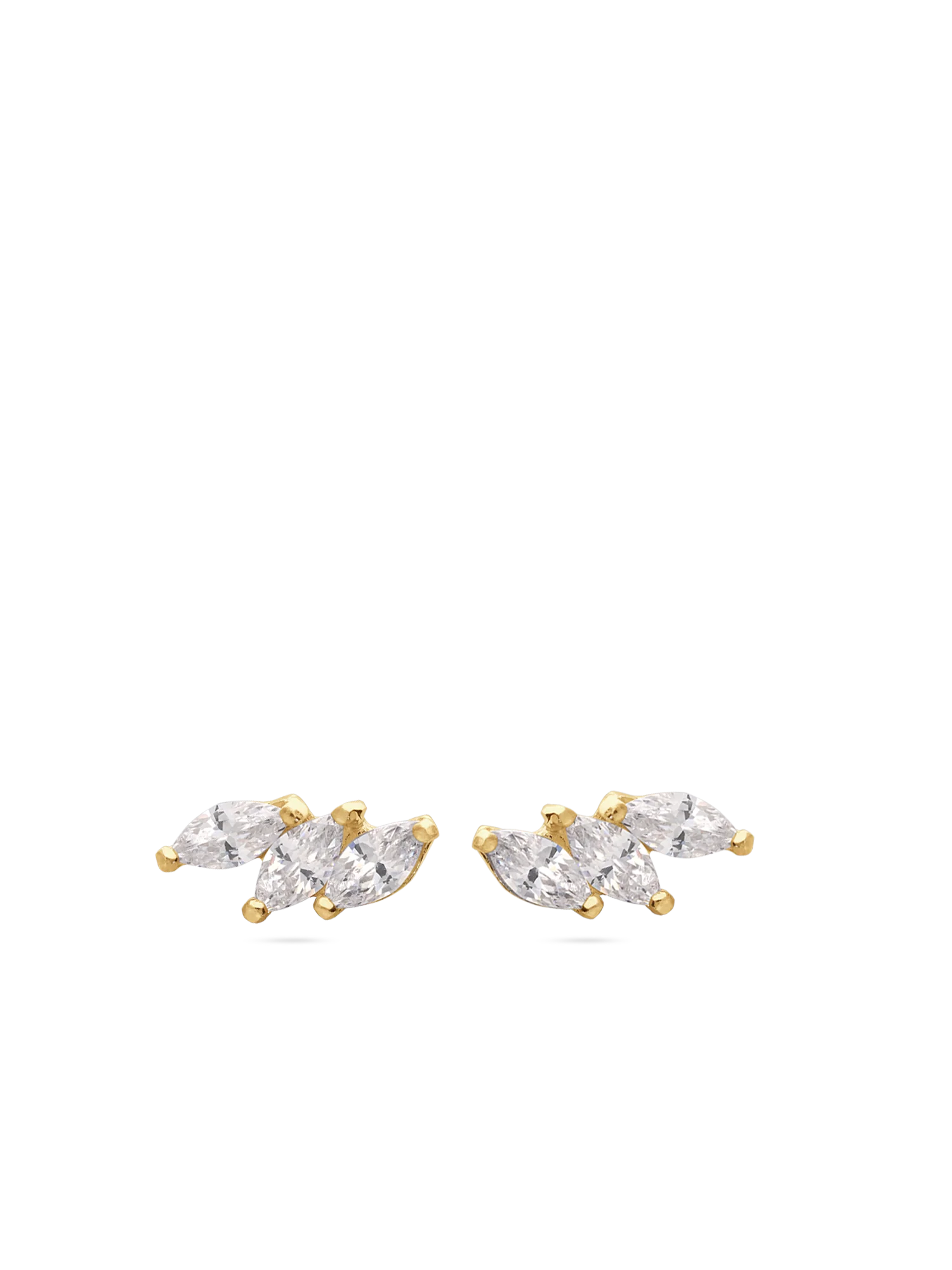 Brincos de placa em ouro de 9K com zircónias - Image 2