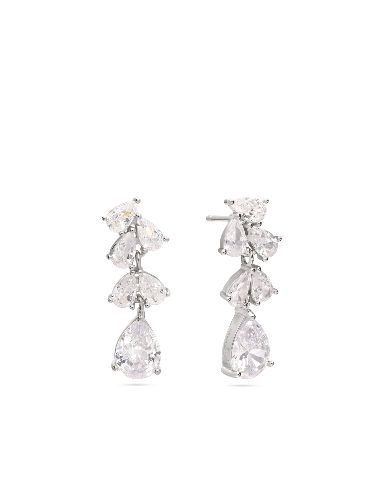 Pendentes lágrima em prata 925 com zircónias - Image 2