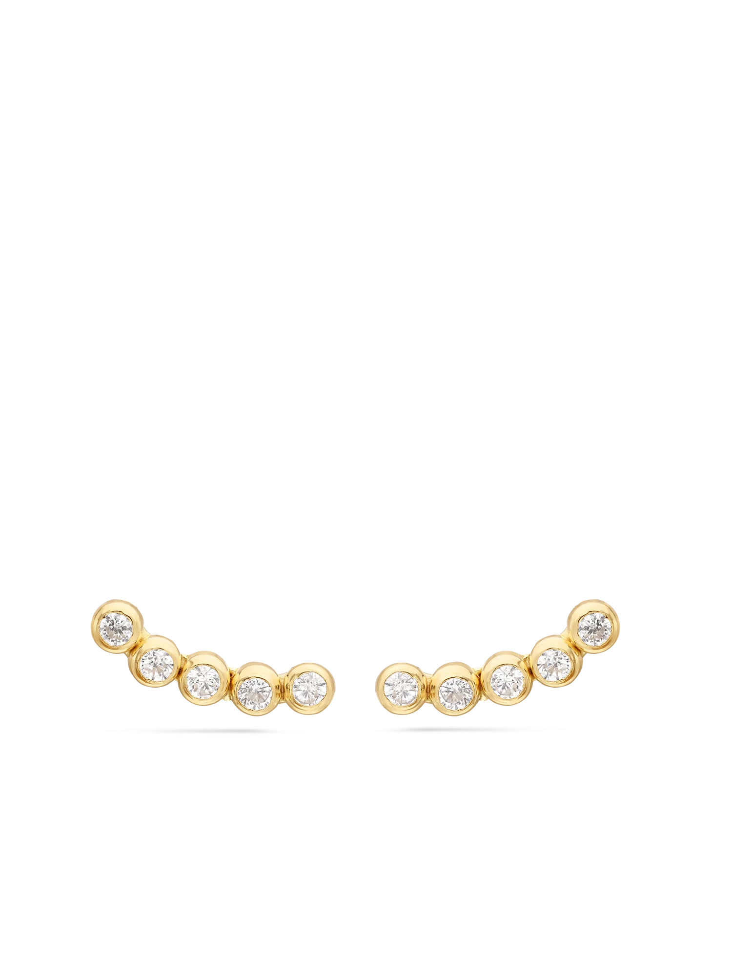 Brincos de placa em ouro 9k com zircónias - Image 2