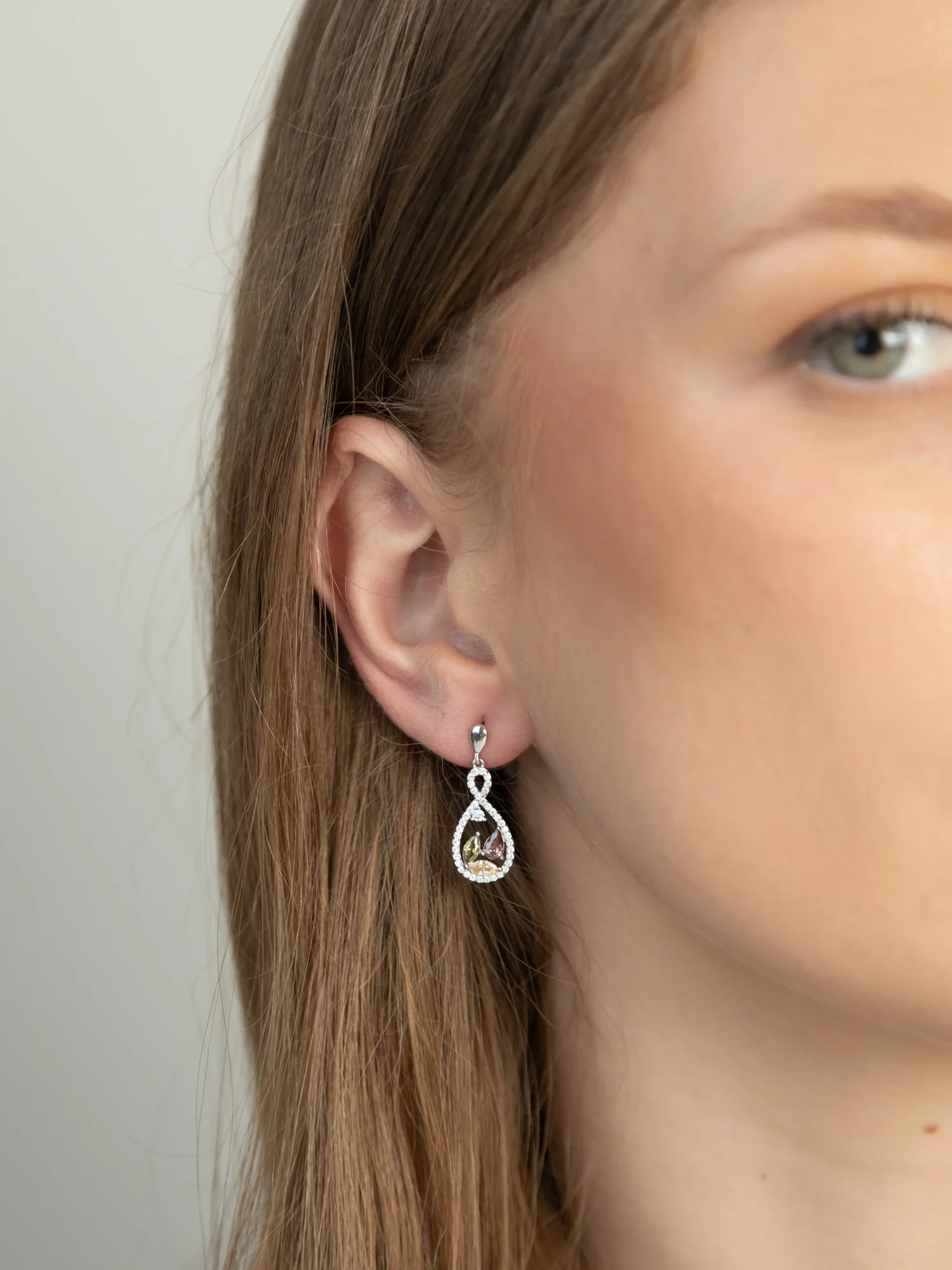 Pendentes em prata 925 com zircónia - Image 2