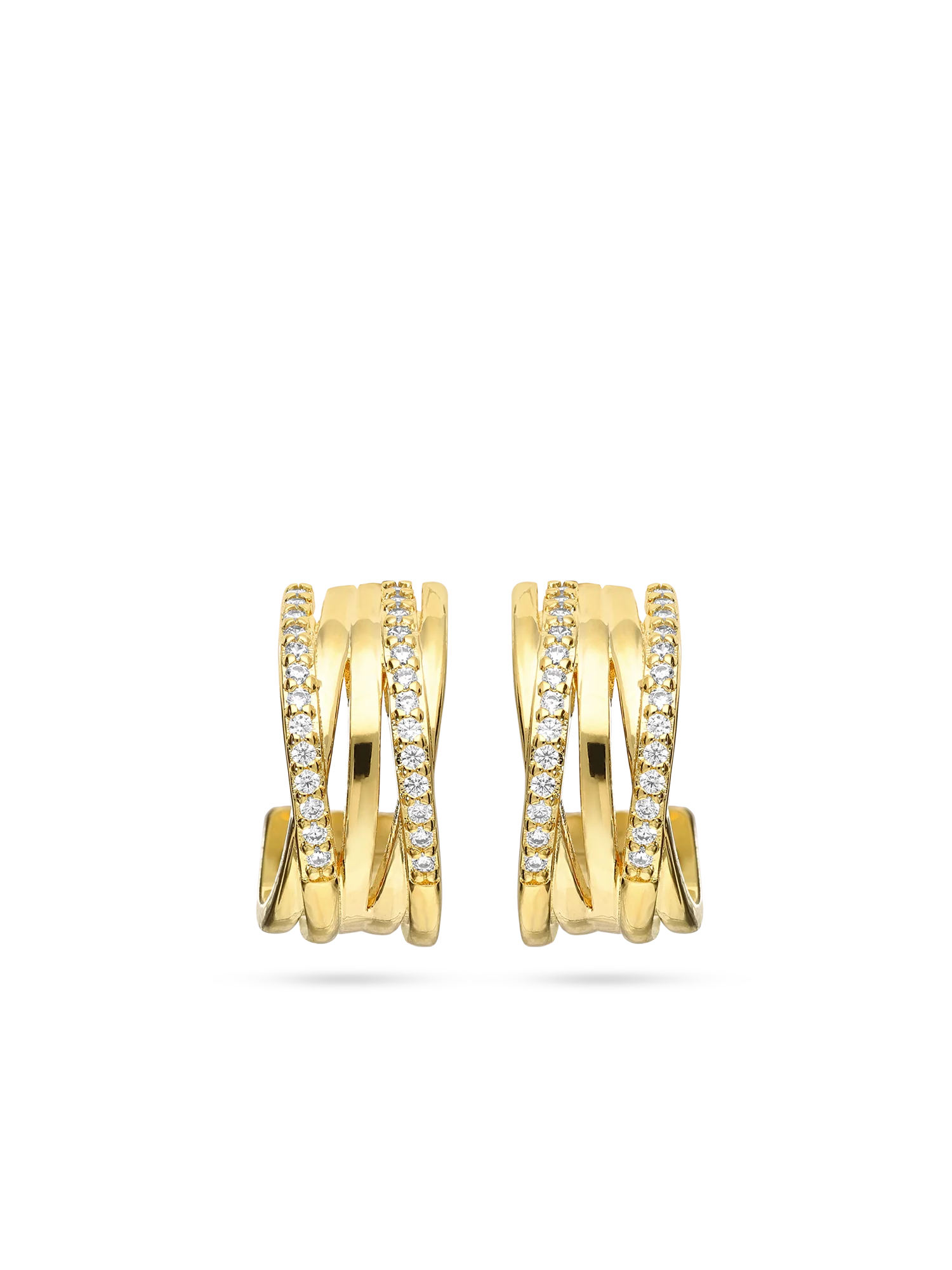 Argolas banhadas a ouro com zircónia