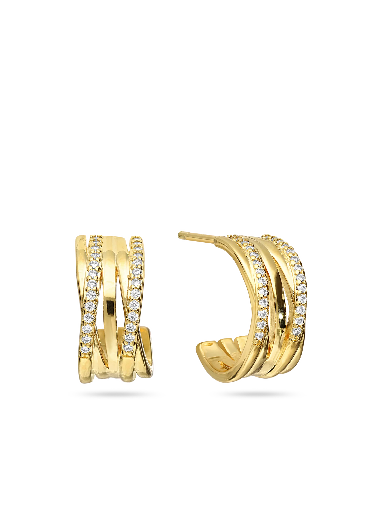 Argolas banhadas a ouro com zircónia - Image 2
