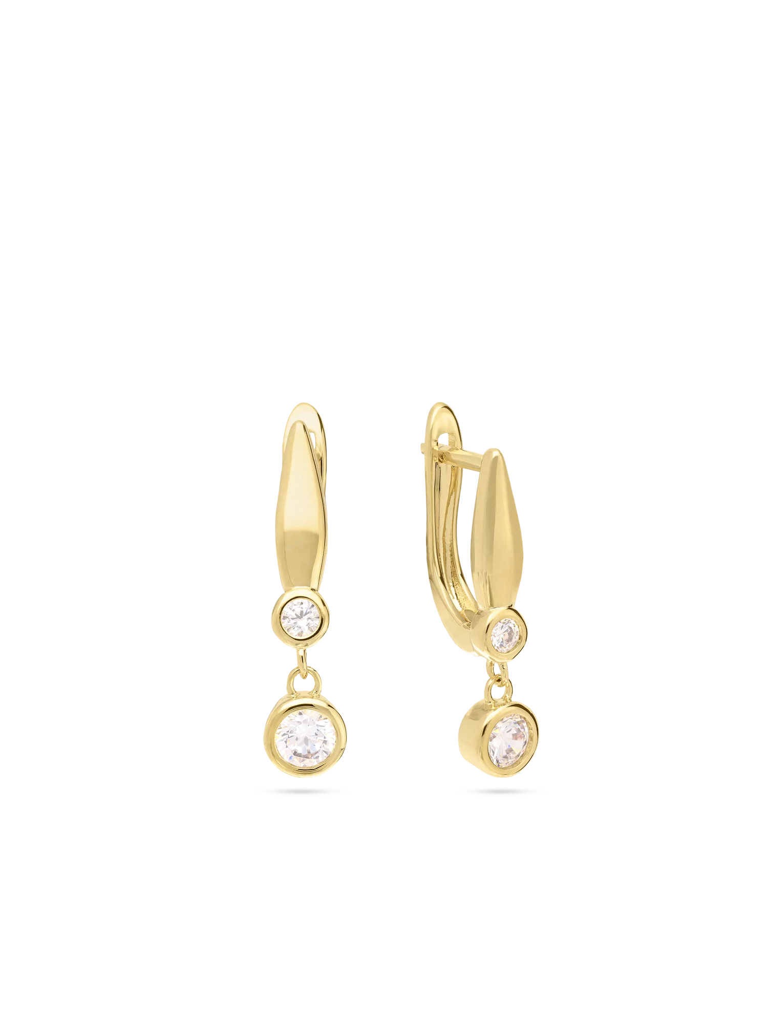 Pendentes banhados a ouro com zircónia