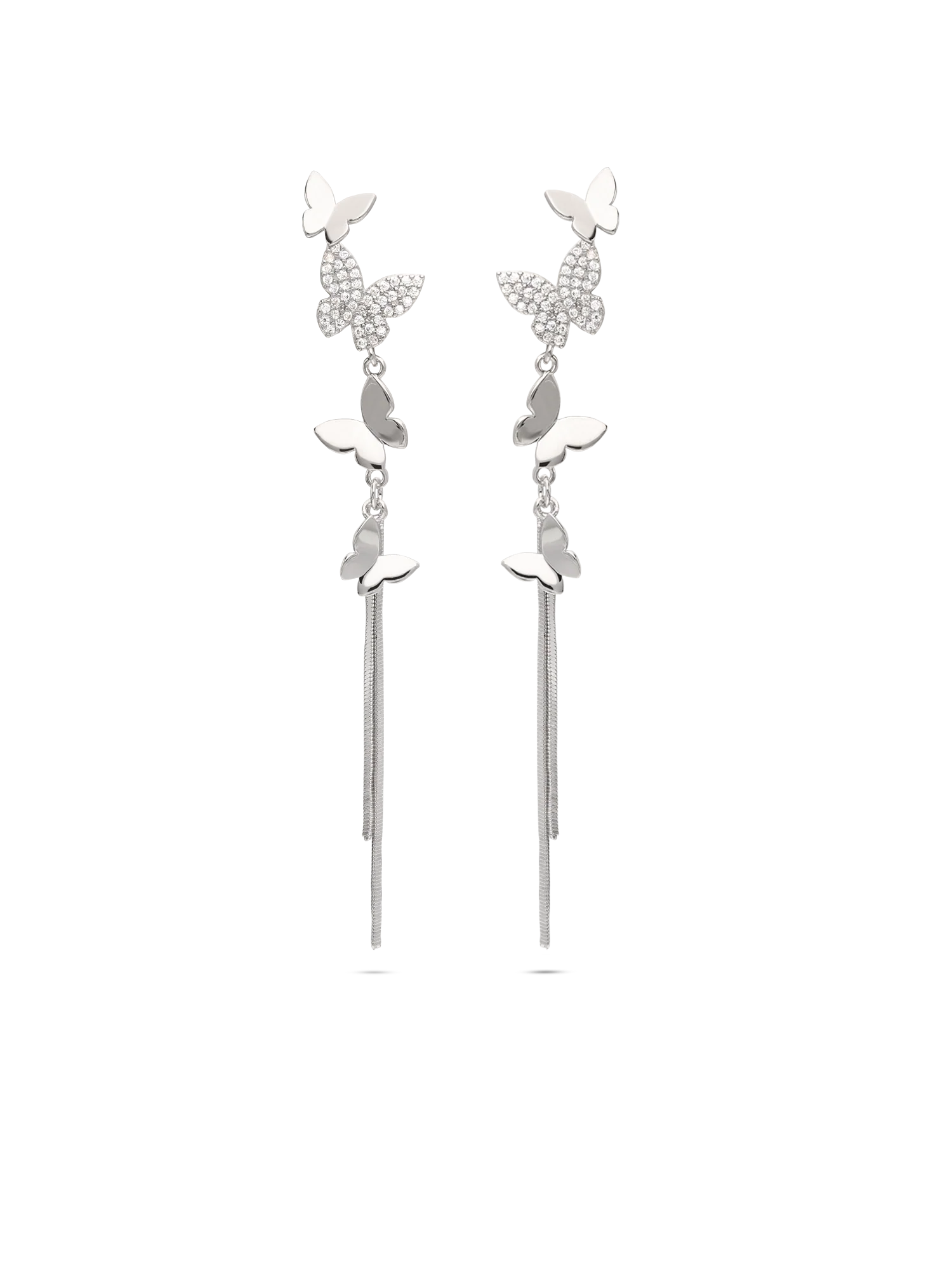 Pendentes em prata 925 com zircónia - Image 2