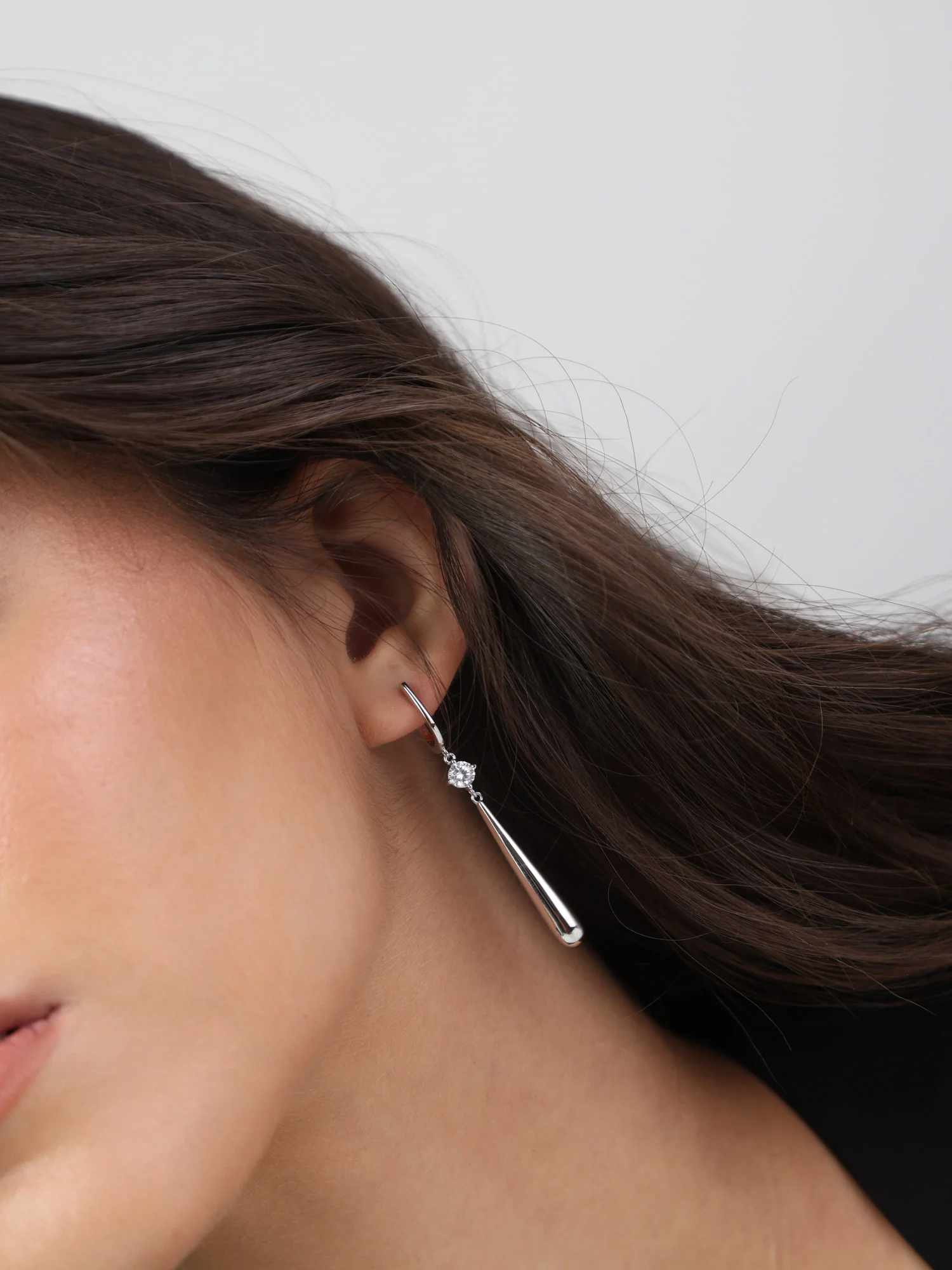 Pendentes em prata 925 com zircónia - Image 2