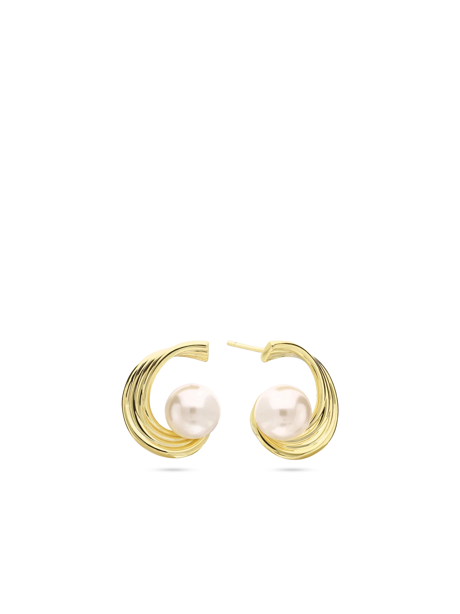 Brincos de placa banhados a ouro com pérola