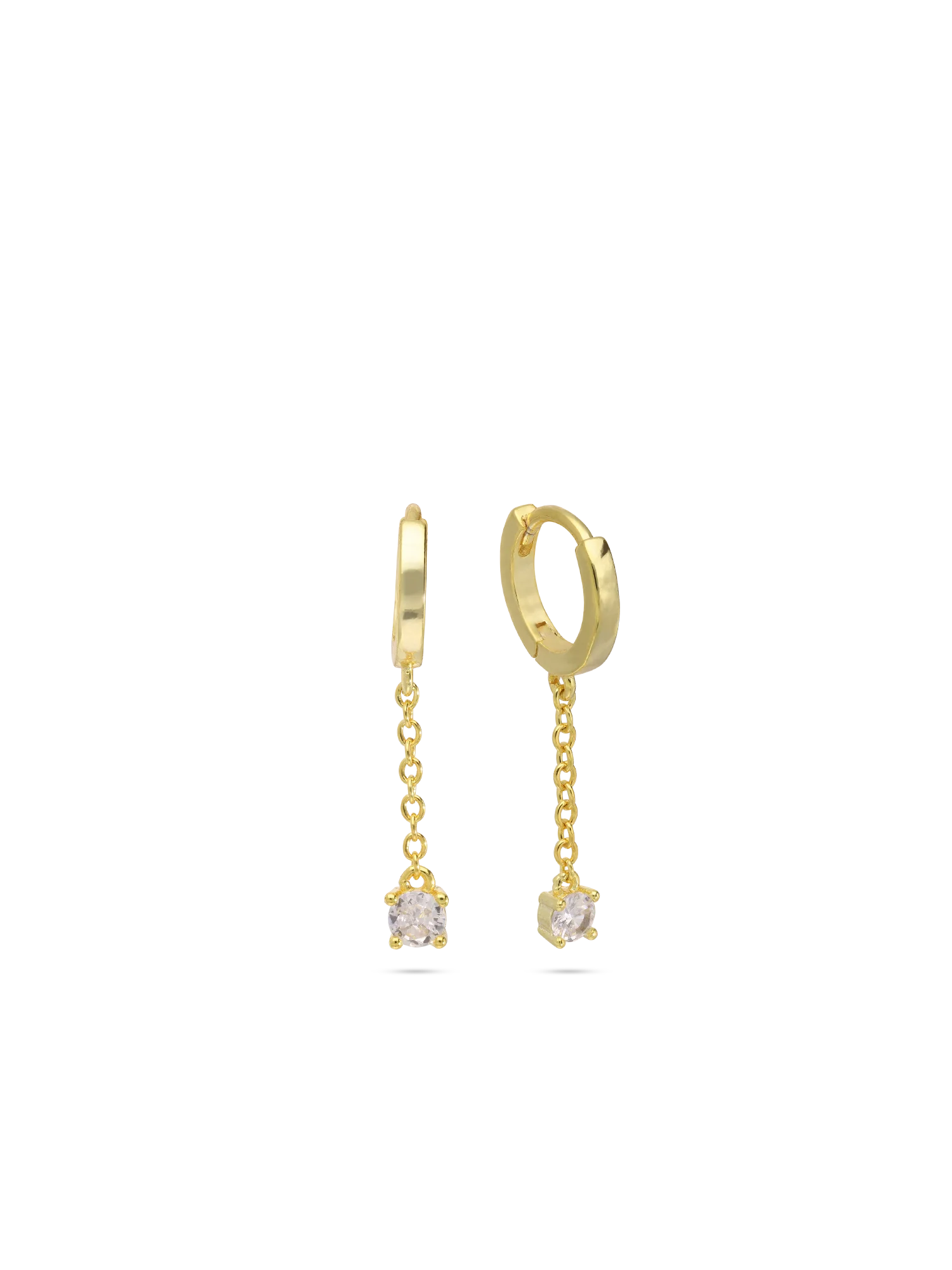 Argolas banhadas a ouro com zircónia