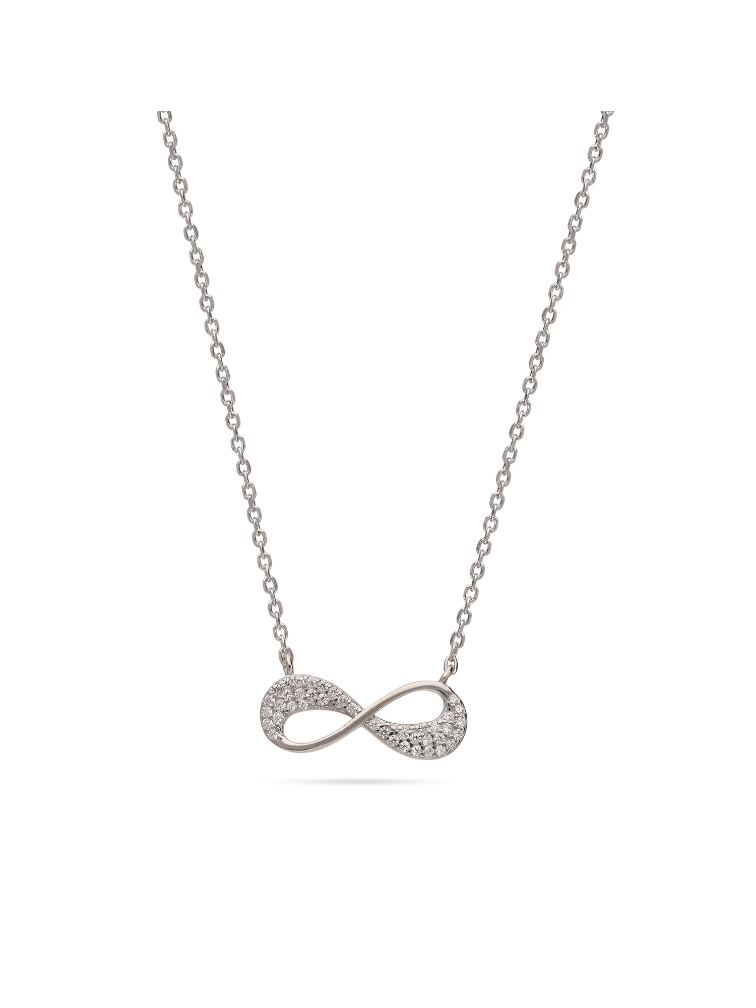 Fio com pendente infinito em prata 925 com zircónias
