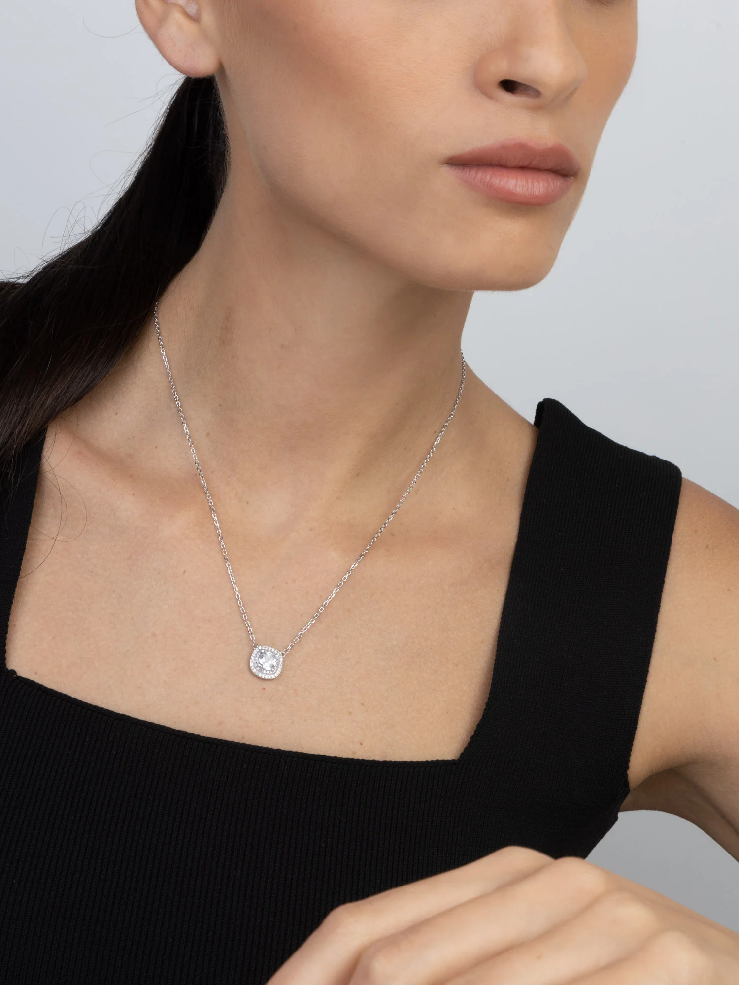 Fio com pendente em prata 925 com zircónias - Image 2