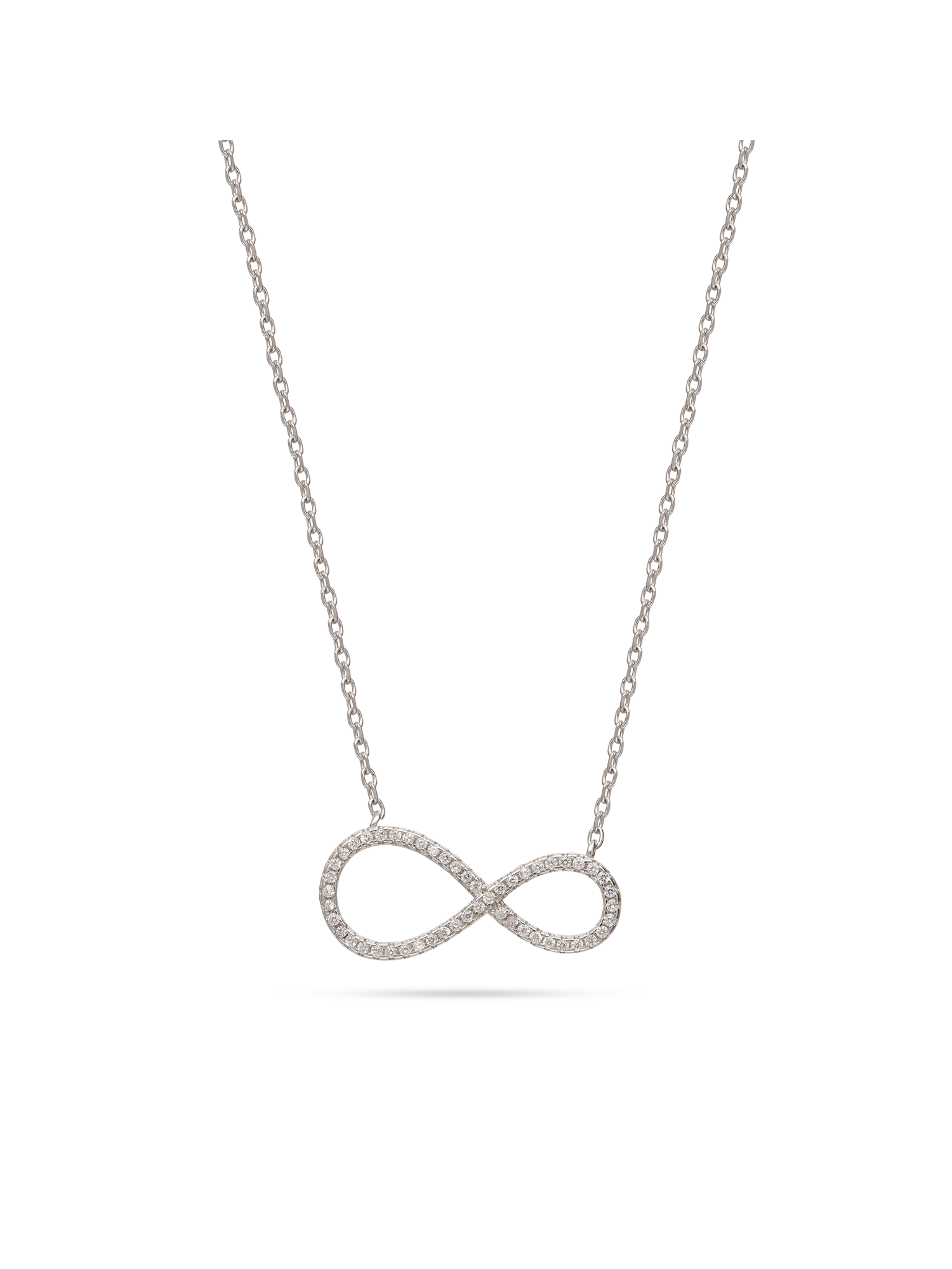 Fio com pendente infinito em prata com zircónia