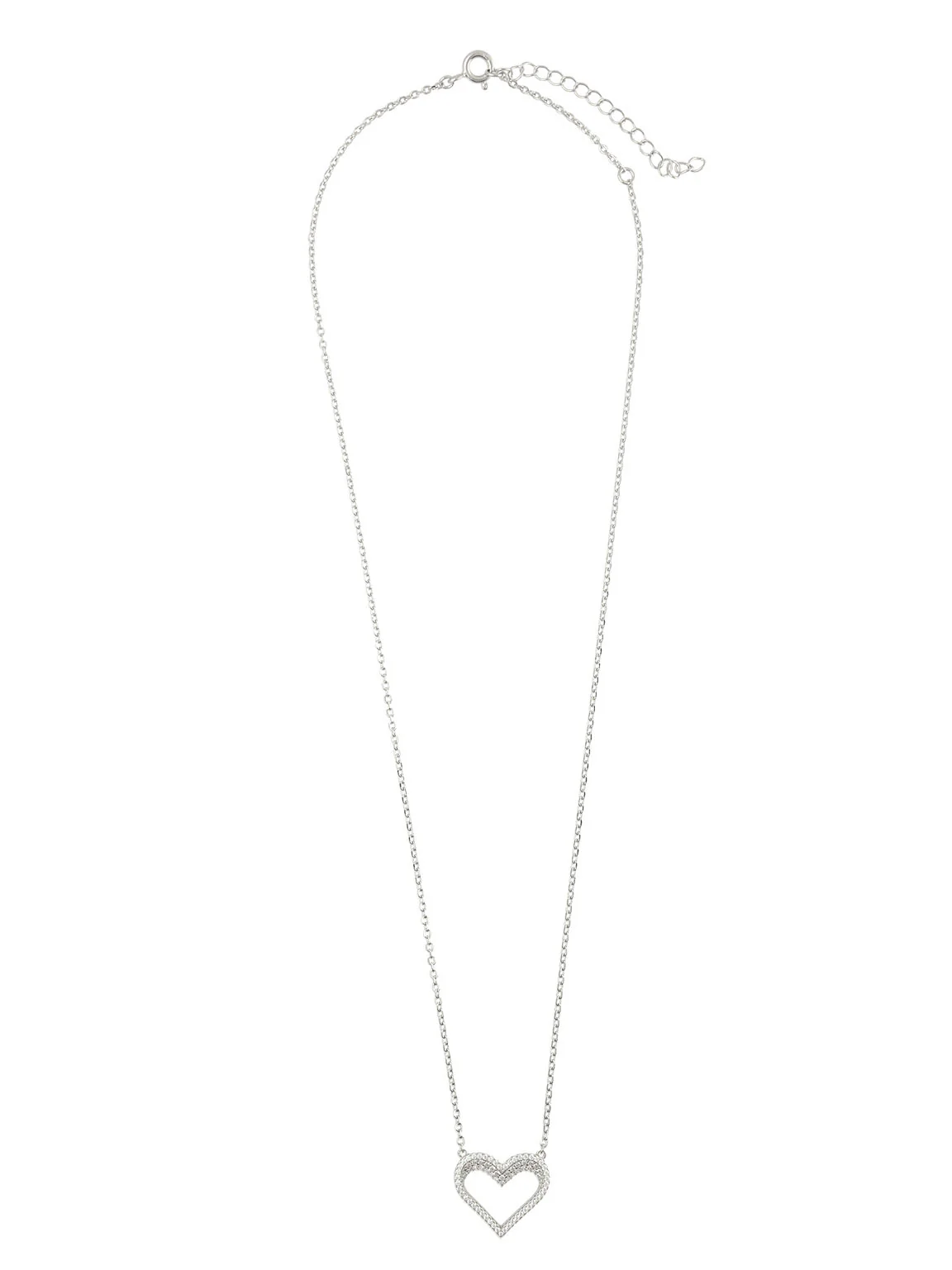 Fio com pendente coração em prata 925 com zircónias - Image 2