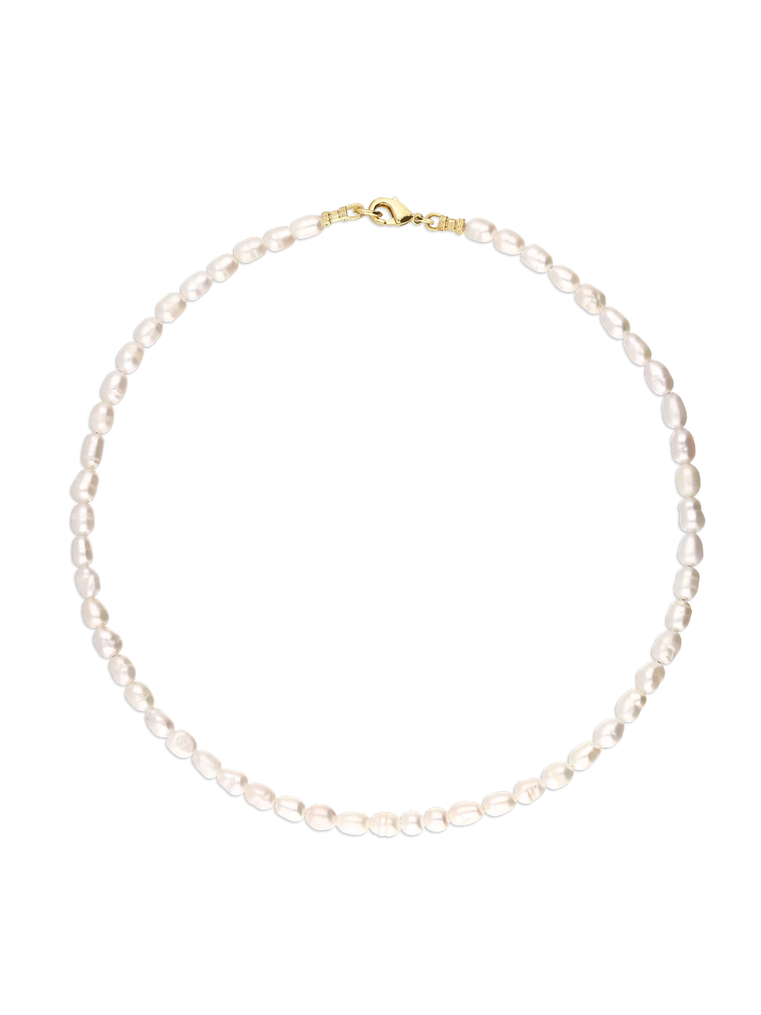 Colar choker banhado a ouro com pérolas