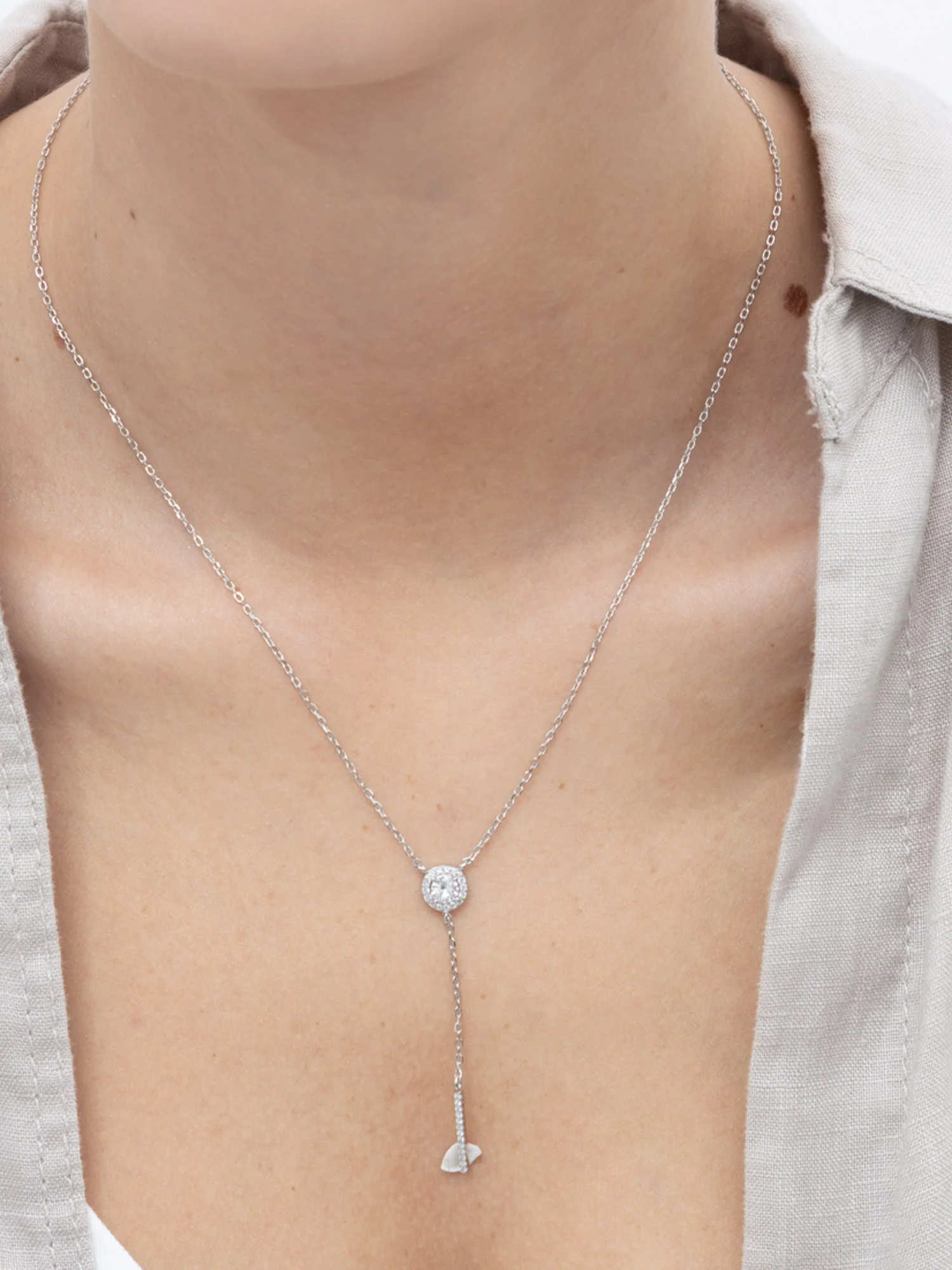 Fio com pendente em prata 925 com zircónia - Image 2